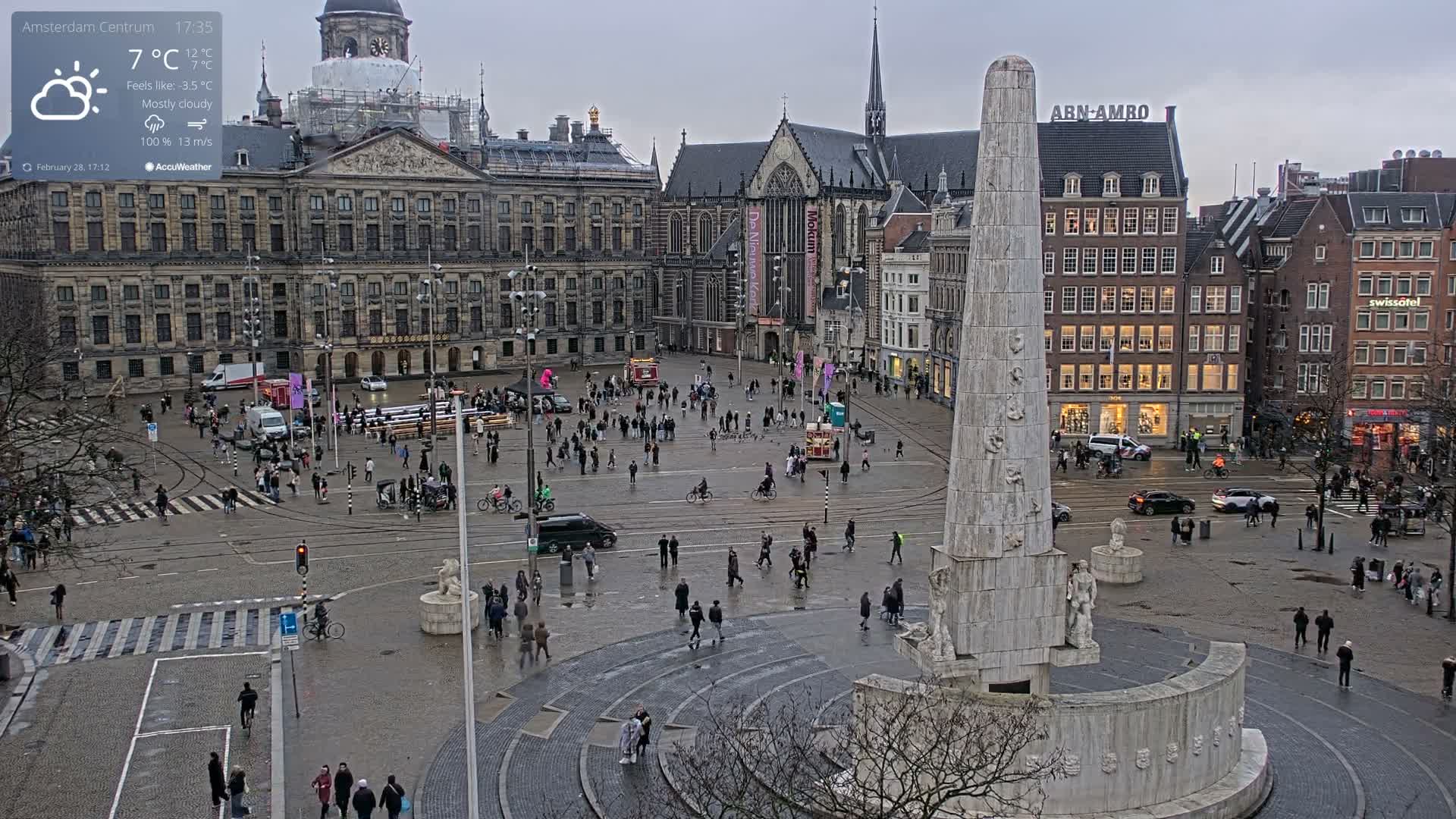 Amsterdam De Dam Square Live Cam - North Holland, Netherlands
