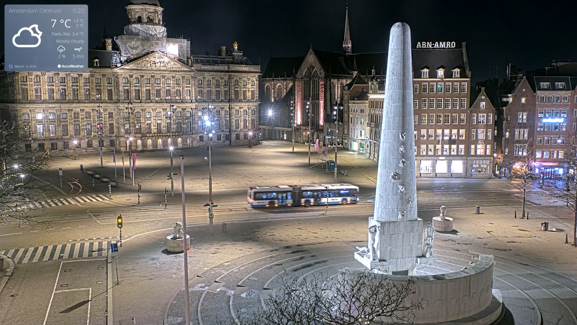 Amsterdam De Dam Square Live Cam - North Holland, Netherlands