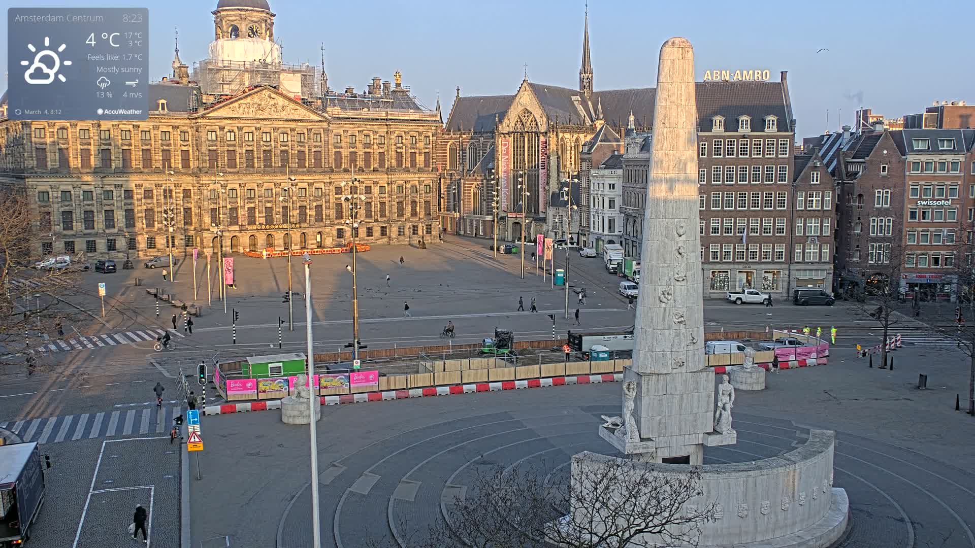 Amsterdam De Dam Square Live Cam - North Holland, Netherlands