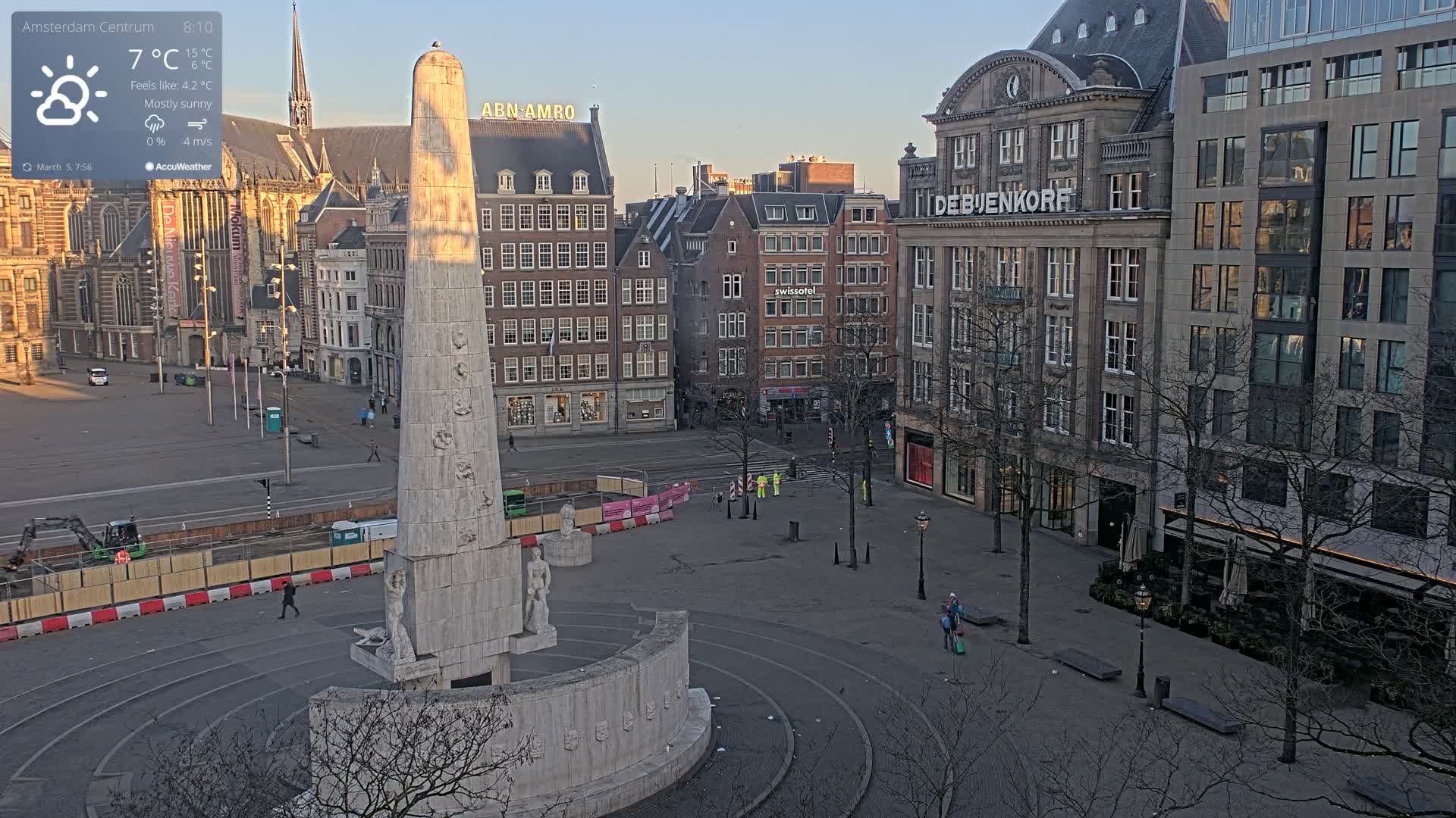 Amsterdam De Dam Square Live Cam - North Holland, Netherlands