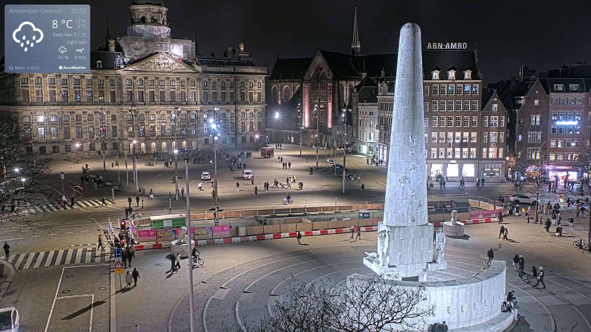 Amsterdam De Dam Square Live Cam - North Holland, Netherlands
