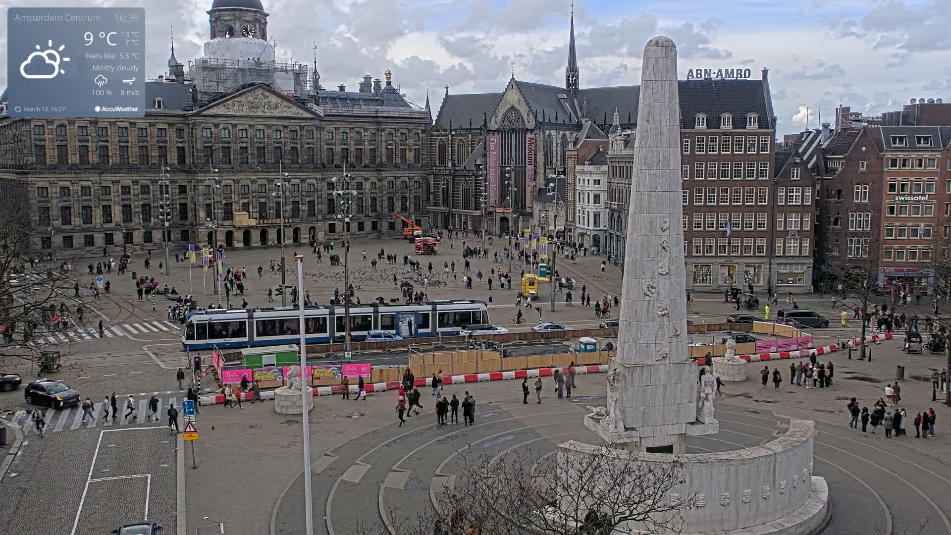 Amsterdam De Dam Square Live Cam - North Holland, Netherlands
