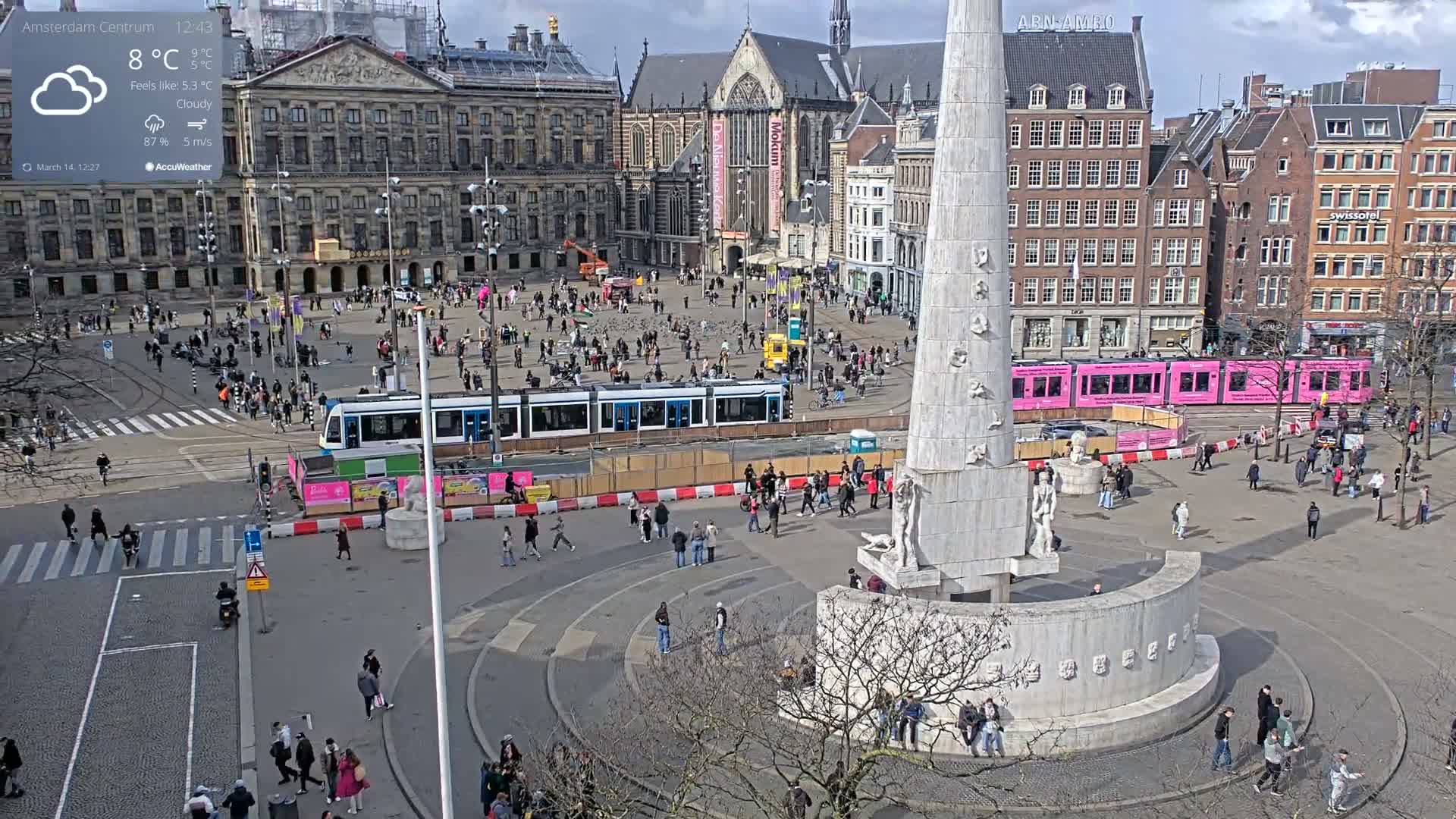 Amsterdam De Dam Square Live Cam - North Holland, Netherlands