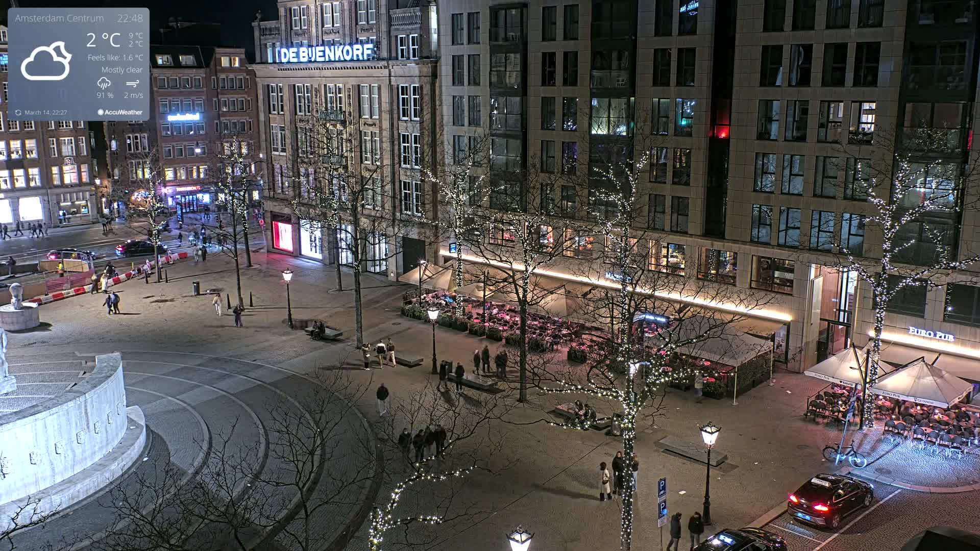 Amsterdam De Dam Square Live Cam - North Holland, Netherlands