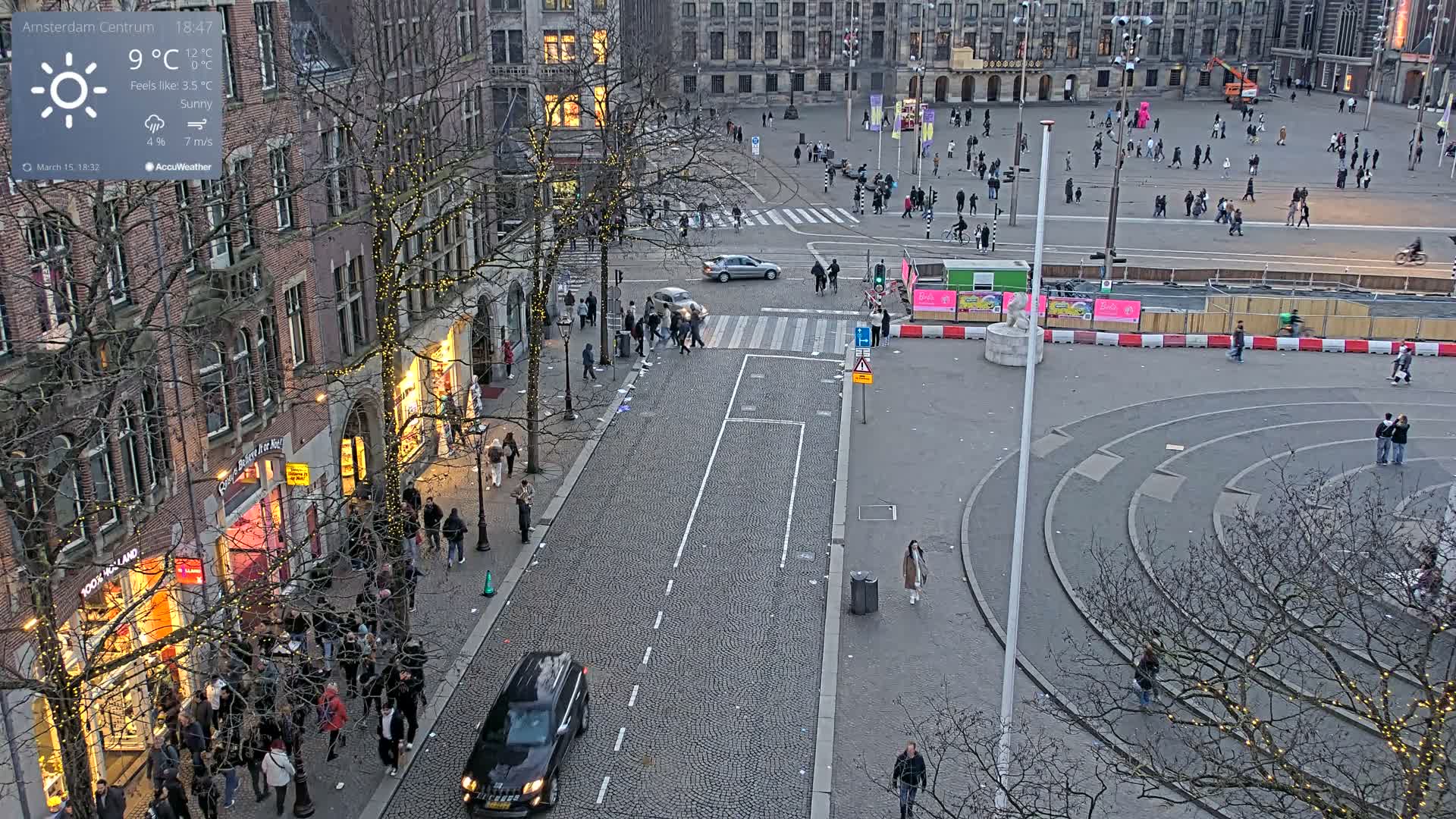 Amsterdam De Dam Square Live Cam - North Holland, Netherlands