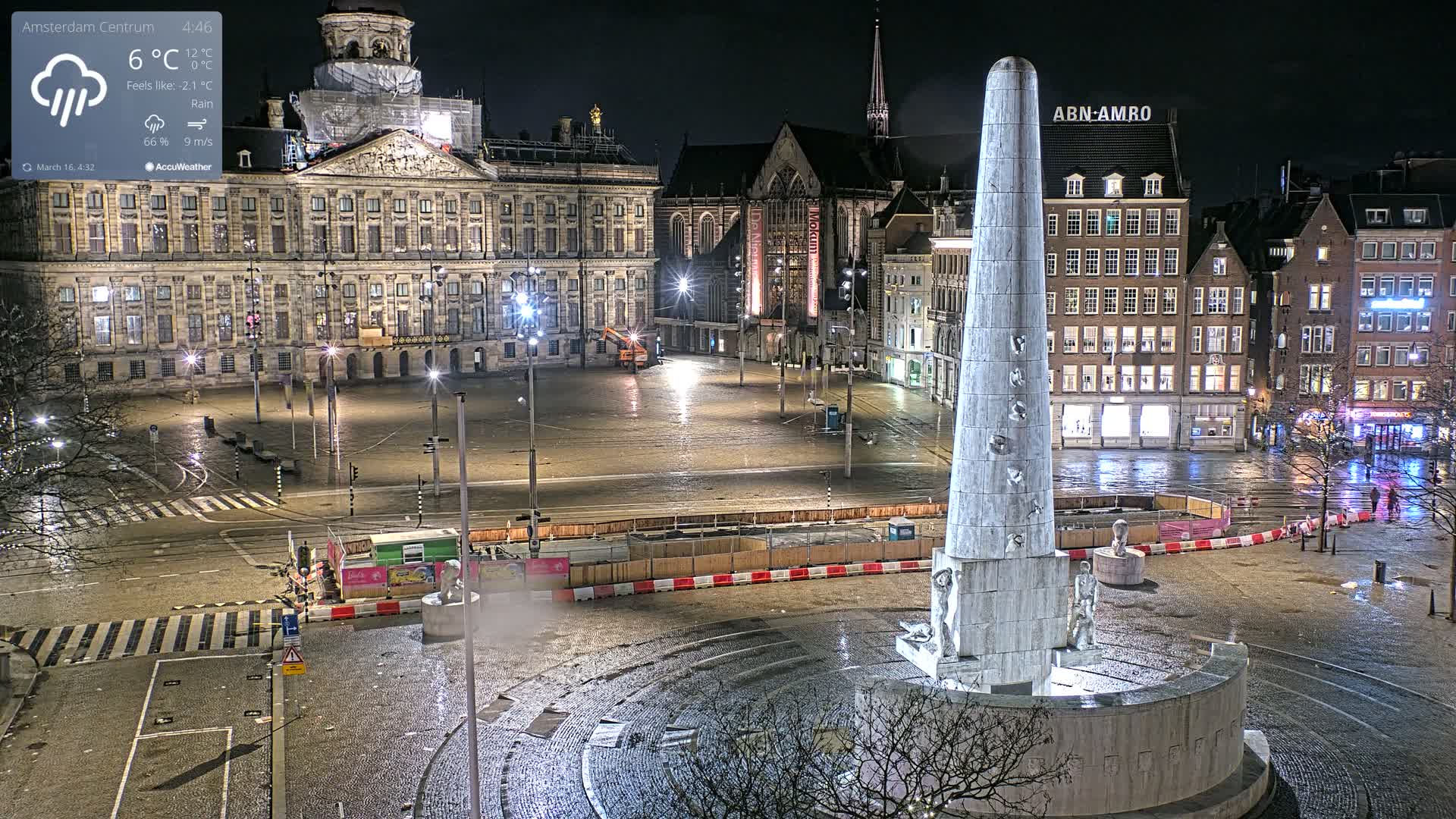 Amsterdam De Dam Square Live Cam - North Holland, Netherlands