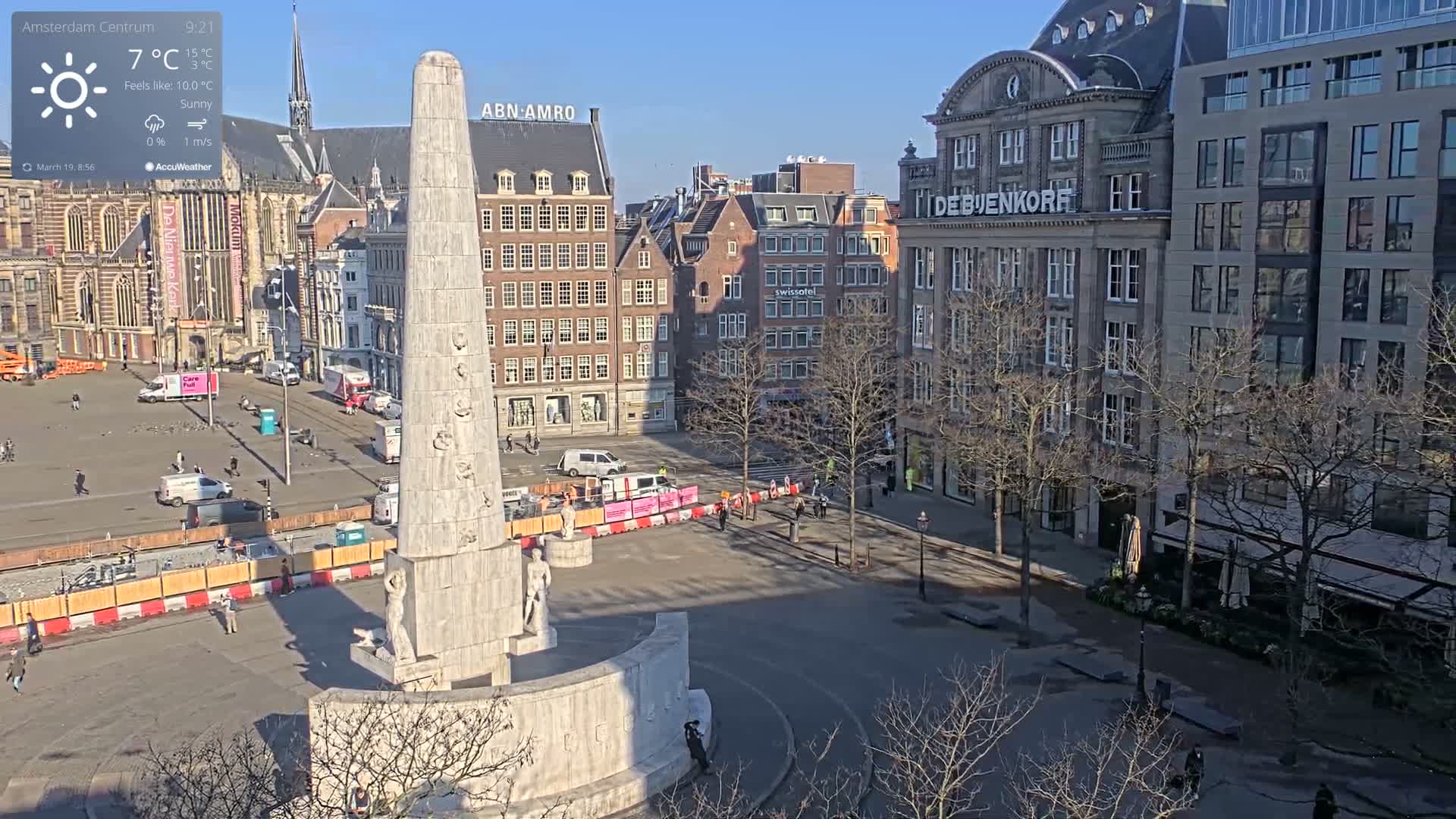 Amsterdam De Dam Square Live Cam - North Holland, Netherlands