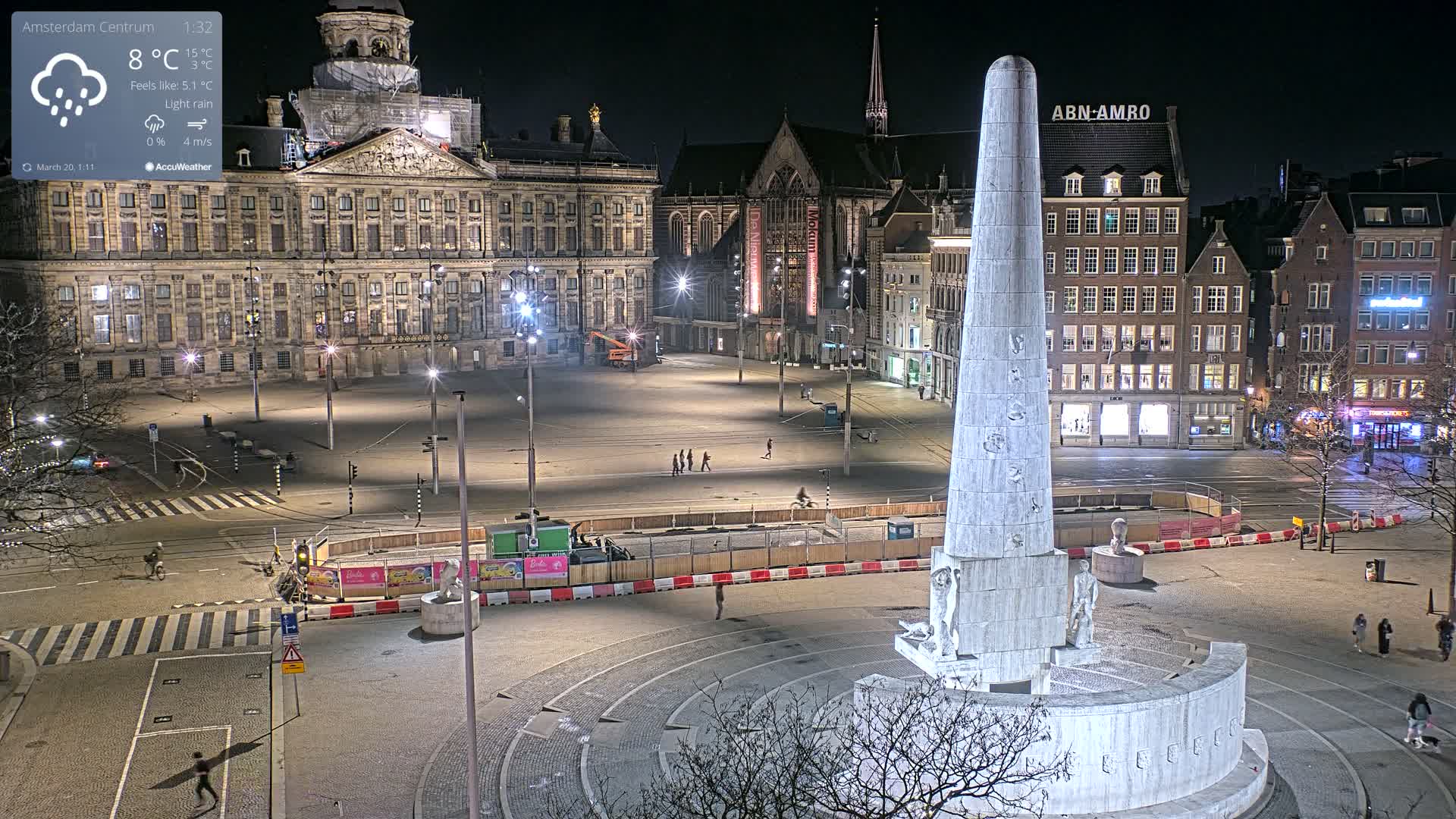 Amsterdam De Dam Square Live Cam - North Holland, Netherlands