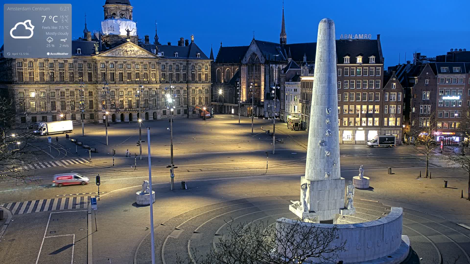 Amsterdam De Dam Square Live Cam - North Holland, Netherlands