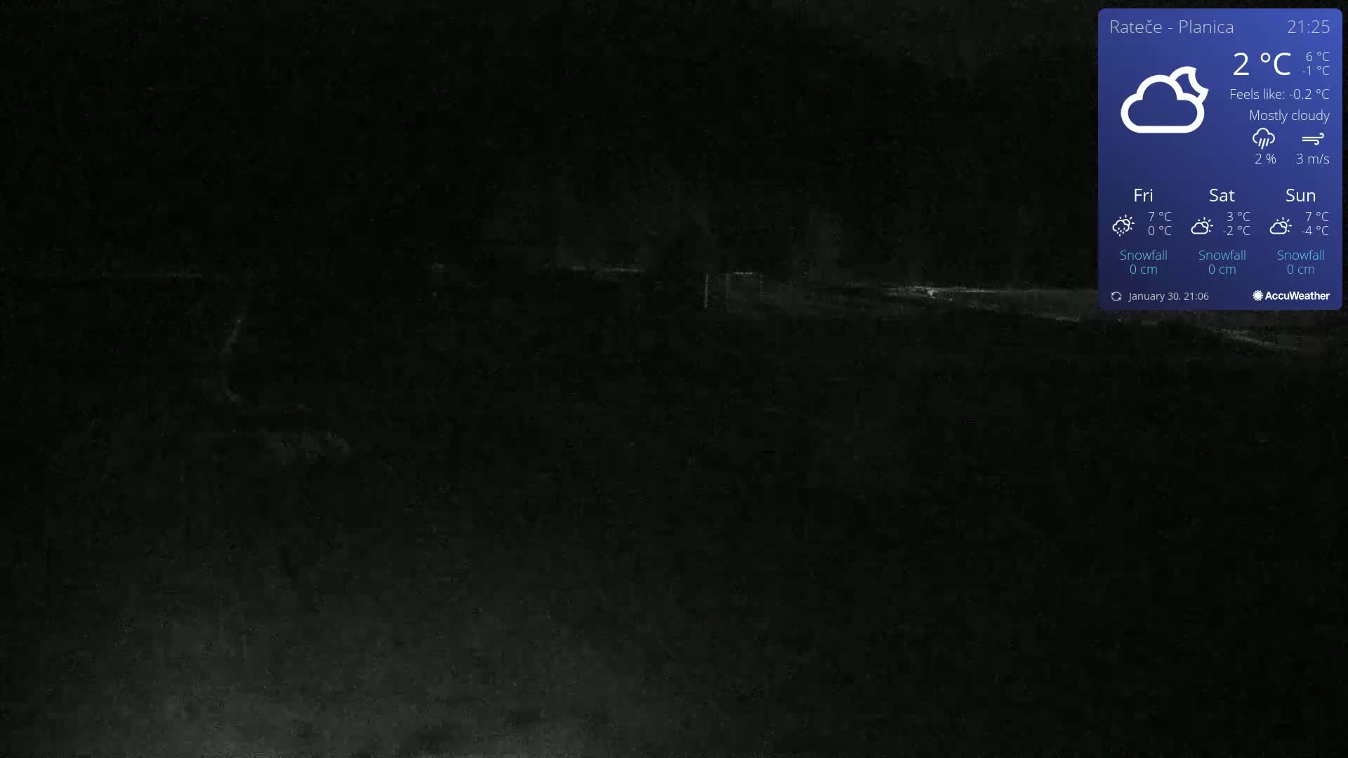 A dark, mostly cloudy night scene shows a dimly lit, empty landscape.