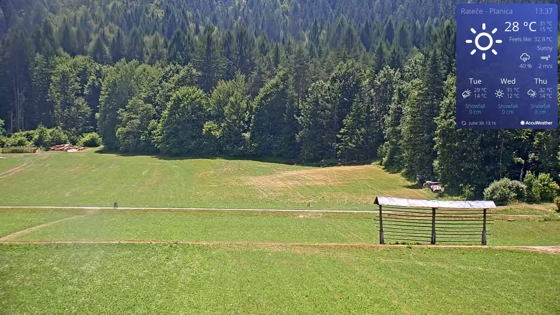 Ponca Rateče, Kranjska Gora Cross & Ski Country Tracks Live Cam - Jesenice, Gorenjska (Upper Carniola), Slovenia
