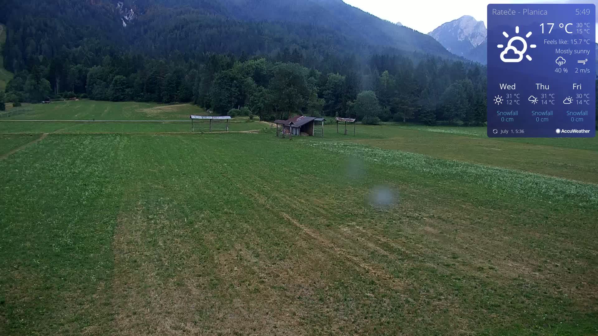 Ponca Rateče, Kranjska Gora Cross & Ski Country Tracks Live Cam - Jesenice, Gorenjska (Upper Carniola), Slovenia