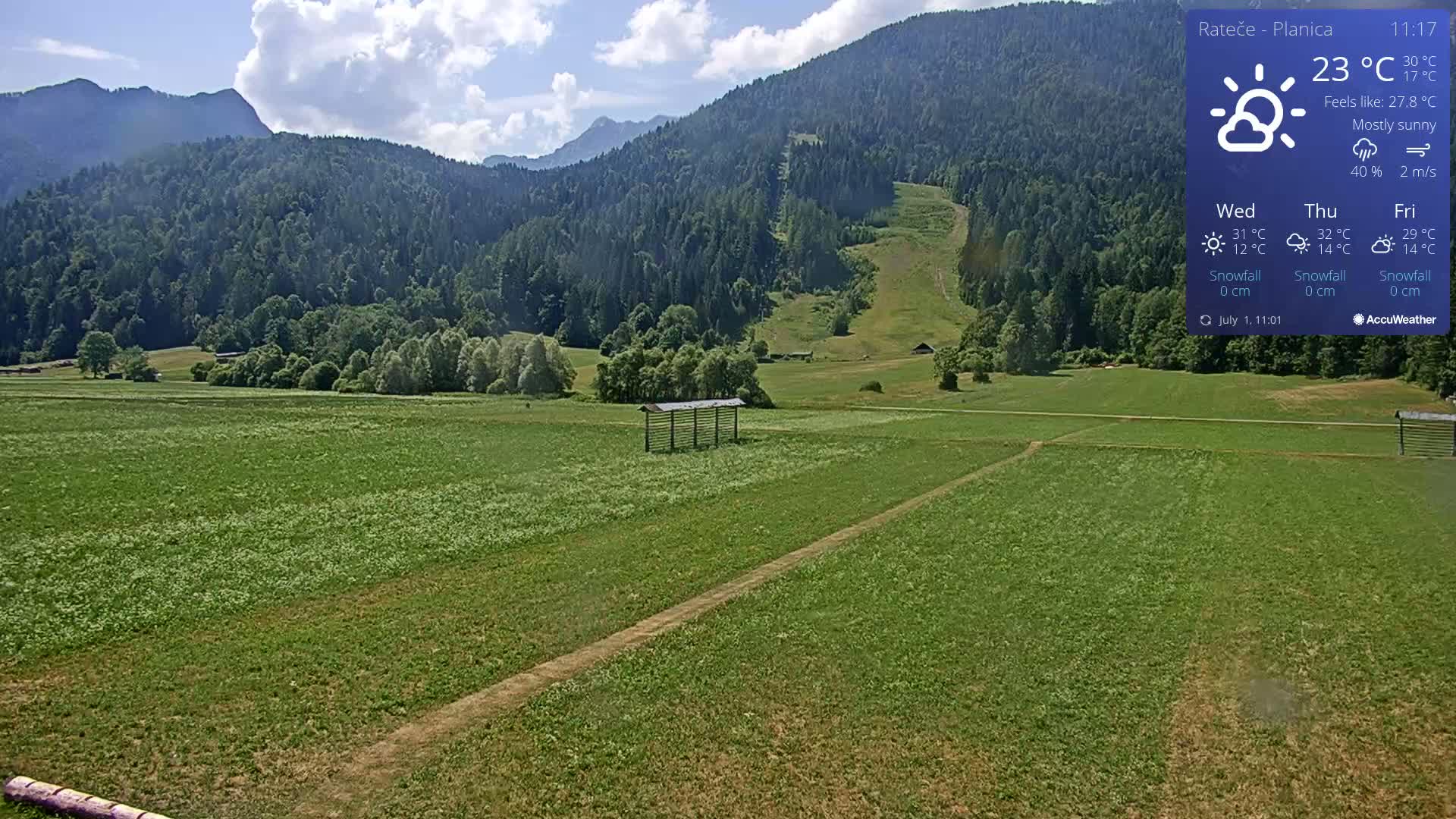 Ponca Rateče, Kranjska Gora Cross & Ski Country Tracks Live Cam - Jesenice, Gorenjska (Upper Carniola), Slovenia