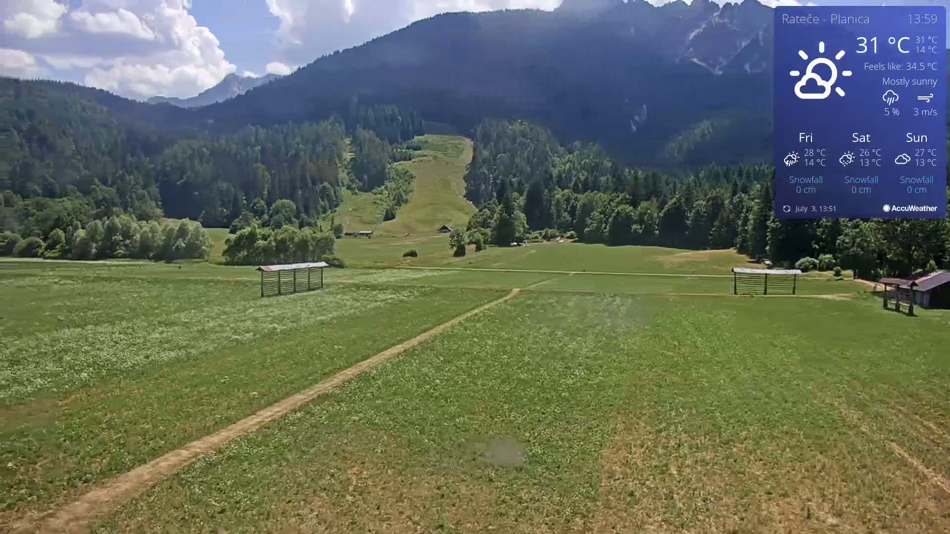 Ponca Rateče, Kranjska Gora Cross & Ski Country Tracks Live Cam - Jesenice, Gorenjska (Upper Carniola), Slovenia