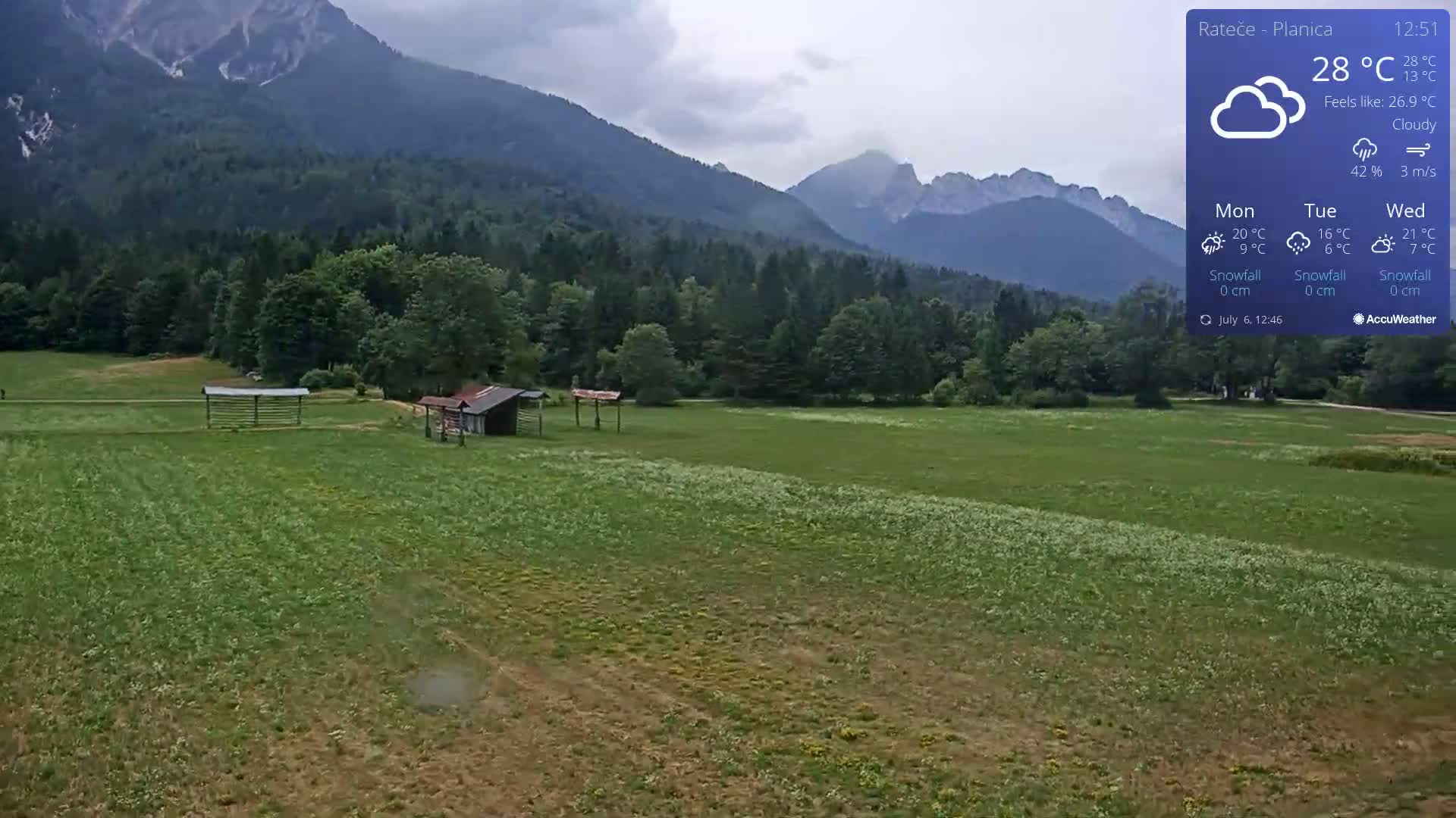 Ponca Rateče, Kranjska Gora Cross & Ski Country Tracks Live Cam - Jesenice, Gorenjska (Upper Carniola), Slovenia