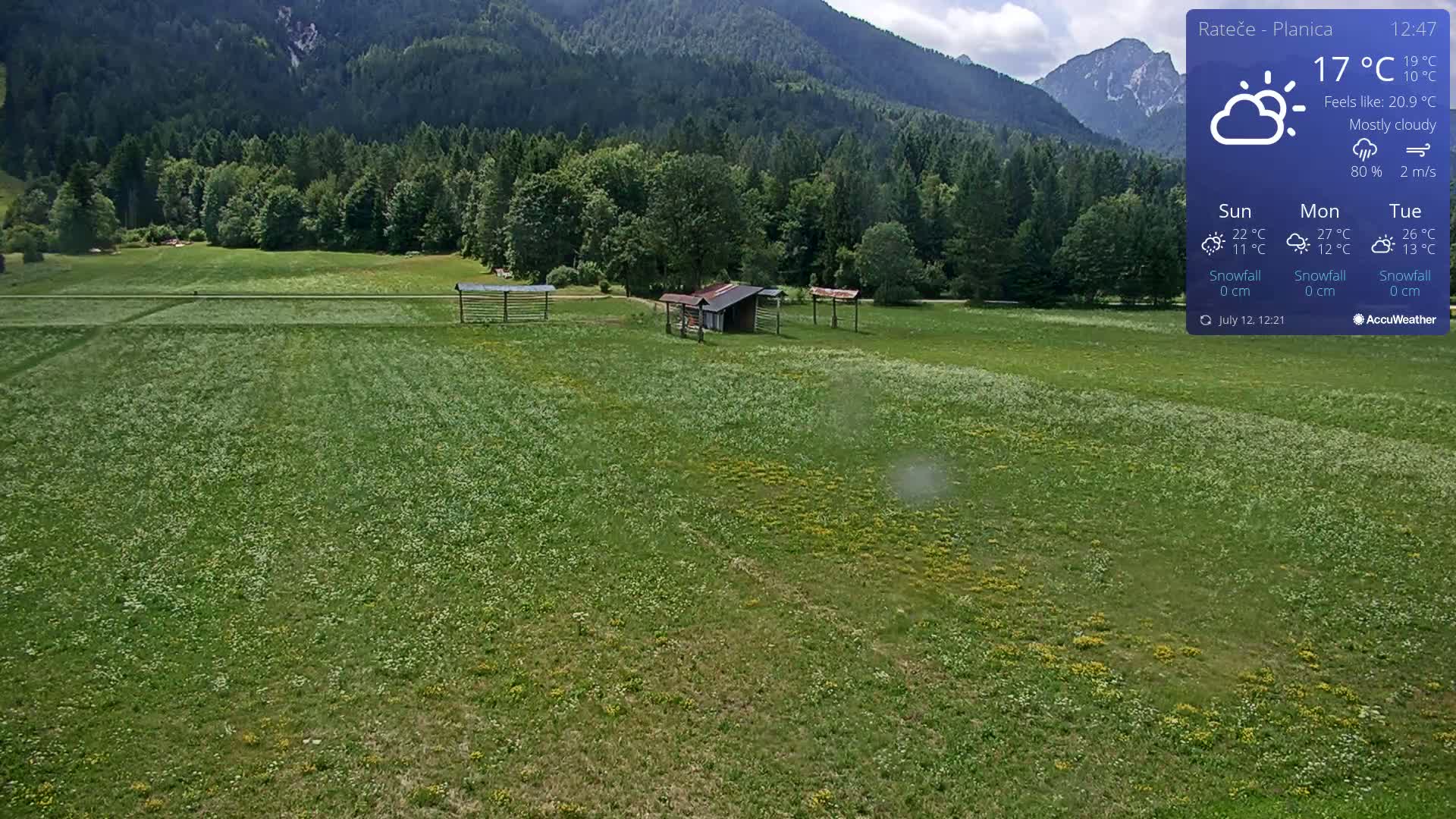 Ponca Rateče, Kranjska Gora Cross & Ski Country Tracks Live Cam - Jesenice, Gorenjska (Upper Carniola), Slovenia