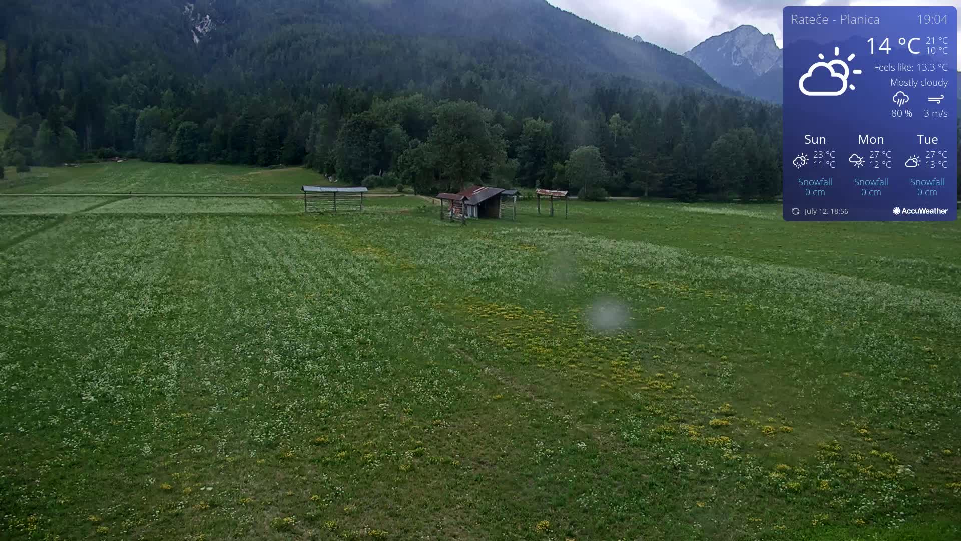 Ponca Rateče, Kranjska Gora Cross & Ski Country Tracks Live Cam - Jesenice, Gorenjska (Upper Carniola), Slovenia