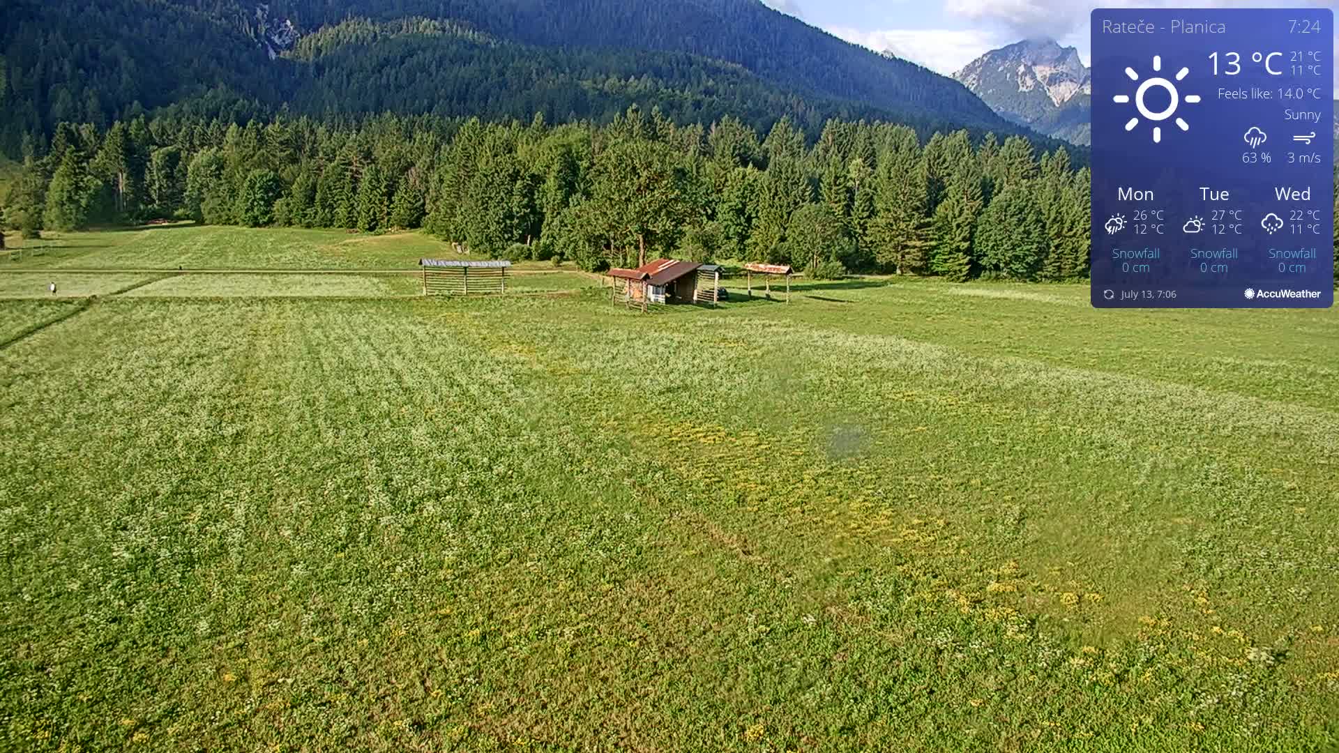 Ponca Rateče, Kranjska Gora Cross & Ski Country Tracks Live Cam - Jesenice, Gorenjska (Upper Carniola), Slovenia