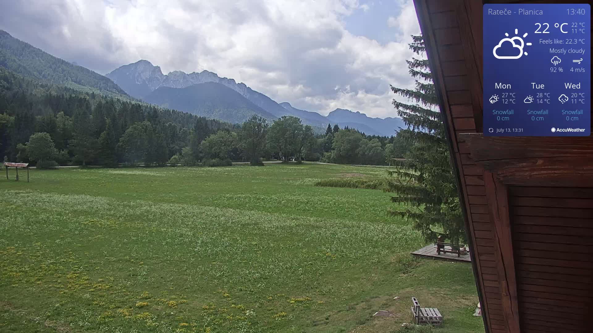 Ponca Rateče, Kranjska Gora Cross & Ski Country Tracks Live Cam - Jesenice, Gorenjska (Upper Carniola), Slovenia