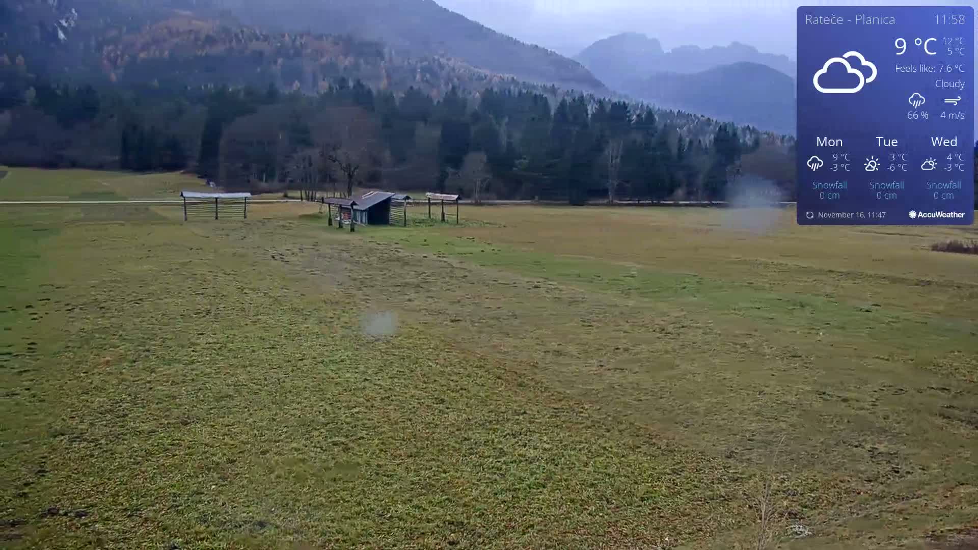 Ponca Rateče, Kranjska Gora Cross & Ski Country Tracks Live Cam - Jesenice, Gorenjska (Upper Carniola), Slovenia