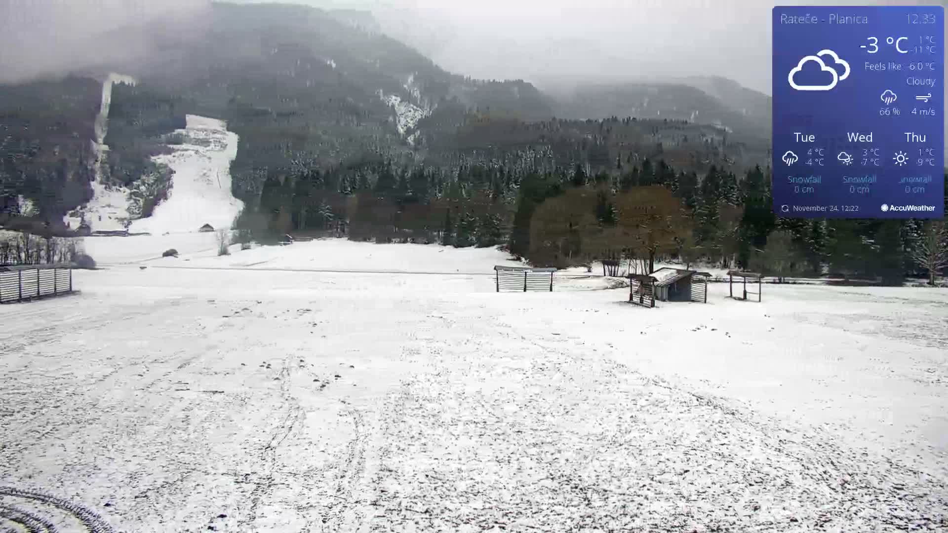 Ponca Rateče, Kranjska Gora Cross & Ski Country Tracks Live Cam - Jesenice, Gorenjska (Upper Carniola), Slovenia