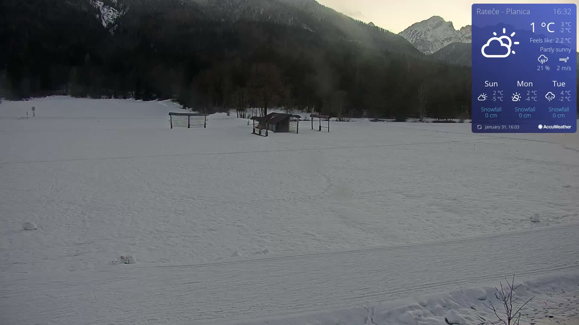 Ponca Rateče, Kranjska Gora Cross & Ski Country Tracks Live Cam - Jesenice, Gorenjska (Upper Carniola), Slovenia