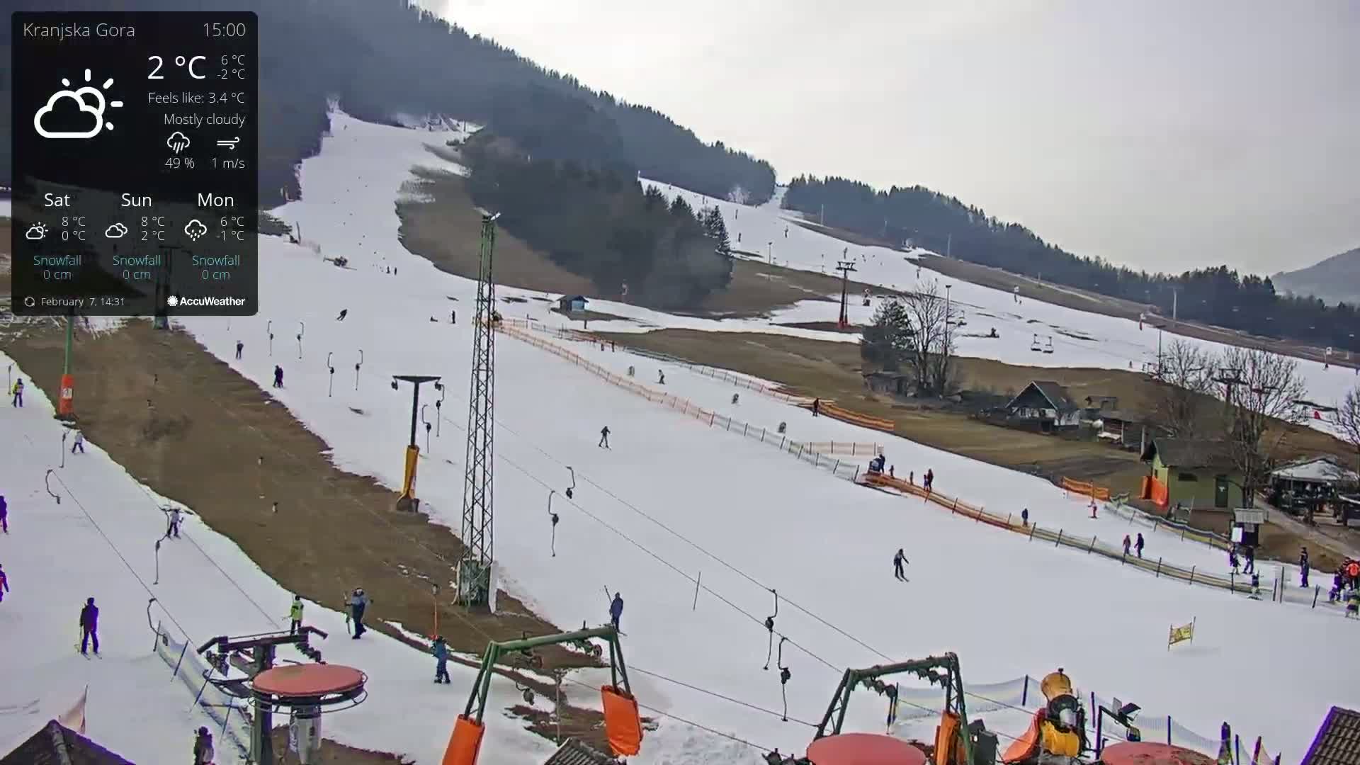 Kranjska Gora Ski Slopes Live Cam - Jesenice, Gorenjska (Upper Carniola), Slovenia