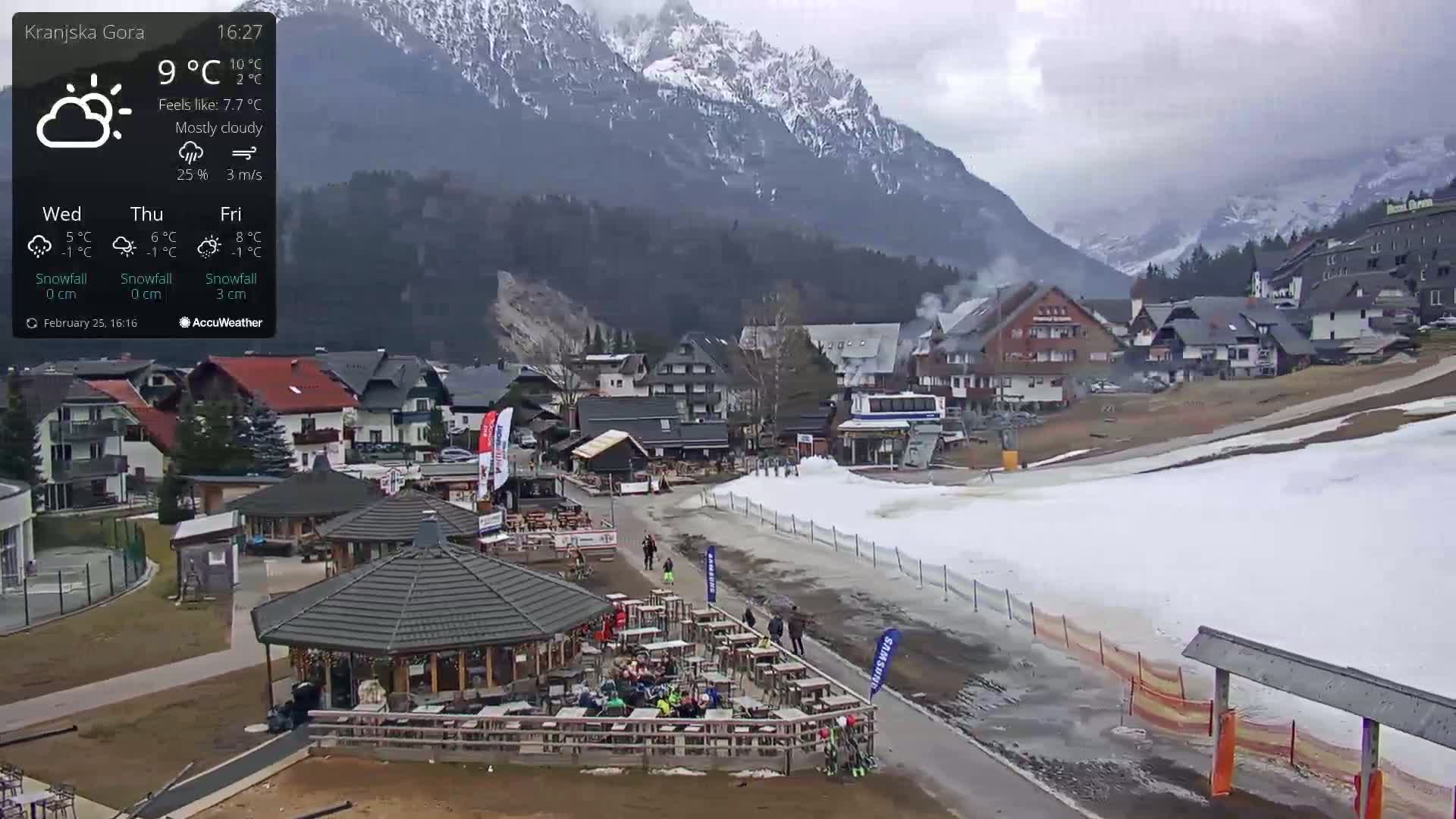 Kranjska Gora Ski Slopes Live Cam - Jesenice, Gorenjska (Upper Carniola), Slovenia