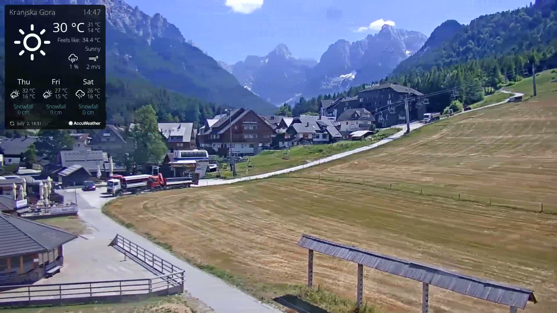 Kranjska Gora Ski Slopes Live Cam - Jesenice, Gorenjska (Upper Carniola), Slovenia