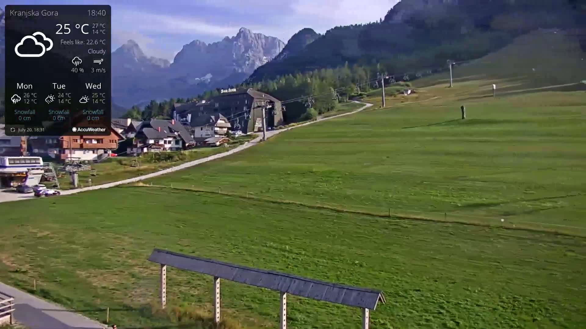 Kranjska Gora Ski Slopes Live Cam - Jesenice, Gorenjska (Upper Carniola), Slovenia
