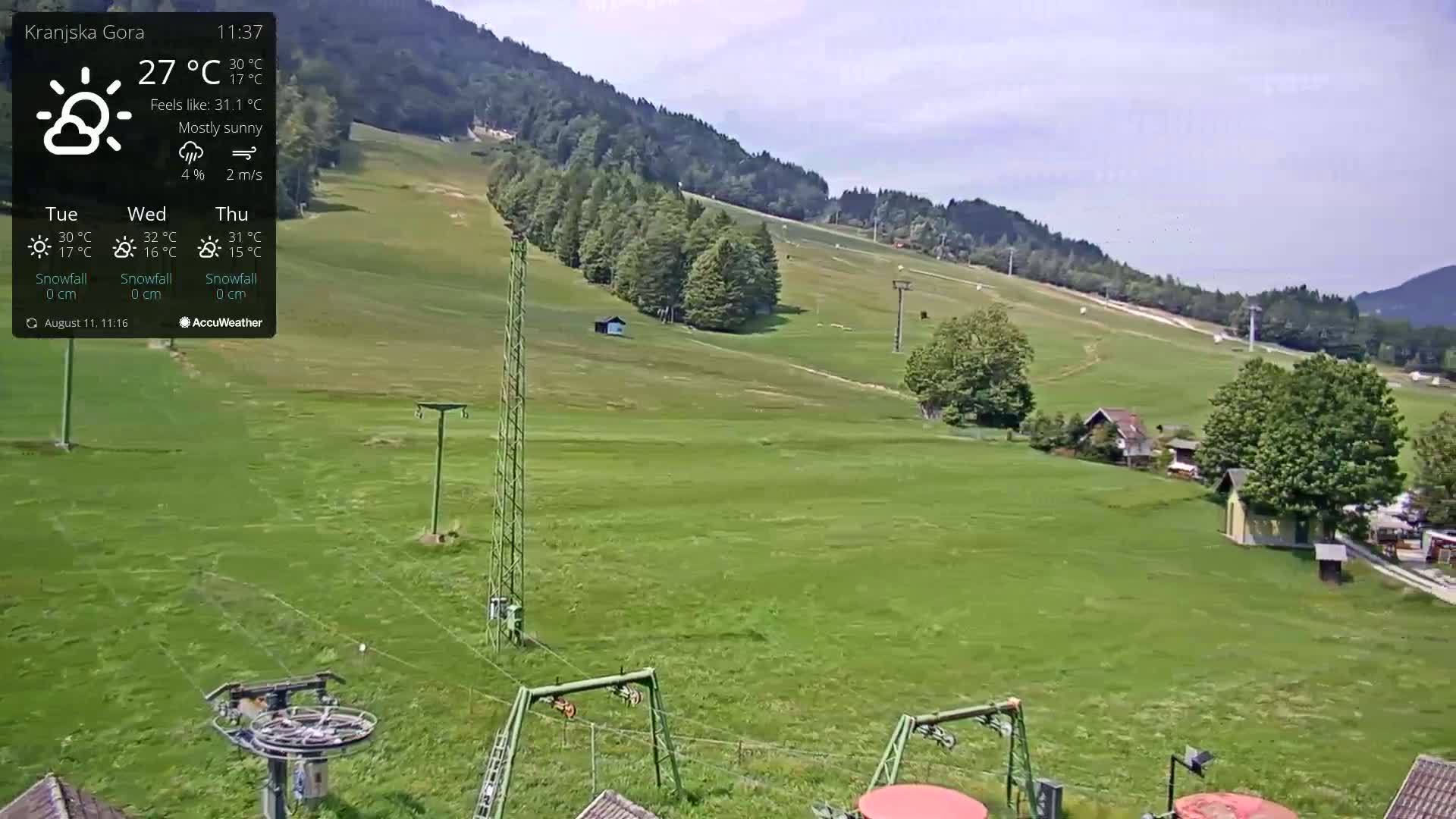 Kranjska Gora Ski Slopes Live Cam - Jesenice, Gorenjska (Upper Carniola), Slovenia