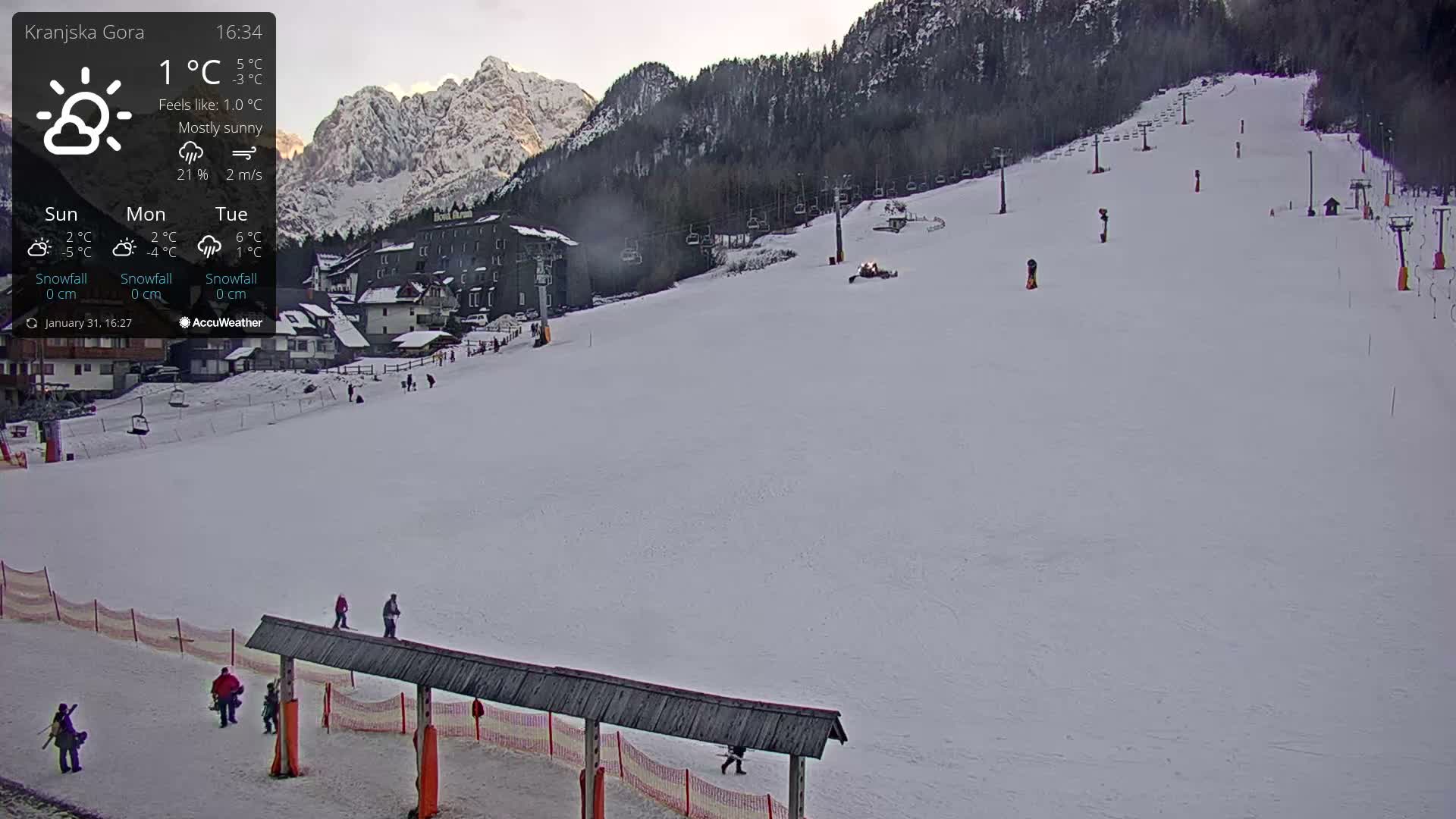 Kranjska Gora Ski Slopes Live Cam - Jesenice, Gorenjska (Upper Carniola), Slovenia