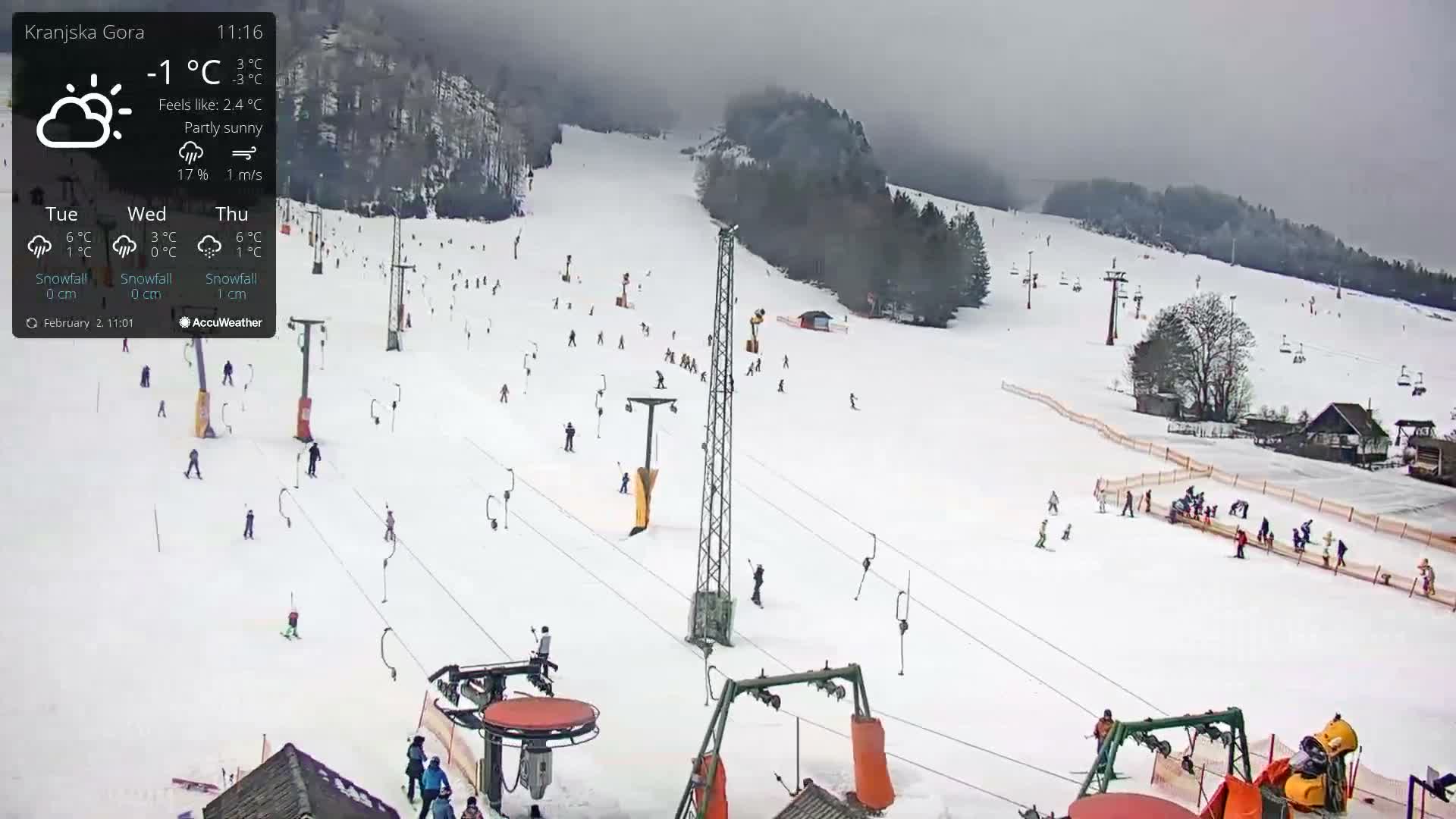 Kranjska Gora Ski Slopes Live Cam - Jesenice, Gorenjska (Upper Carniola), Slovenia