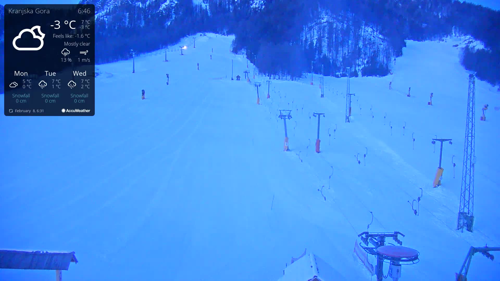 Kranjska Gora Ski Slopes Live Cam - Jesenice, Gorenjska (Upper Carniola), Slovenia