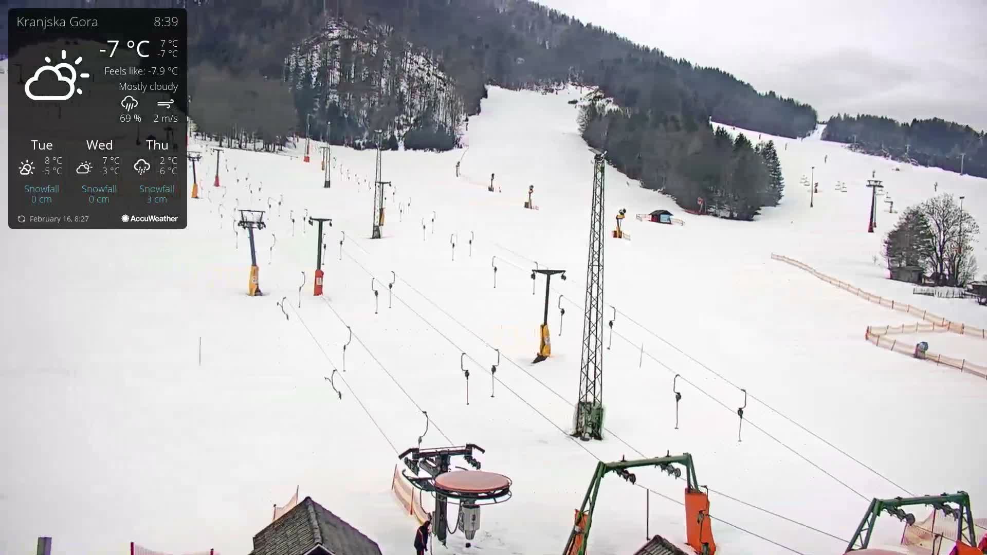 Kranjska Gora Ski Slopes Live Cam - Jesenice, Gorenjska (Upper Carniola), Slovenia