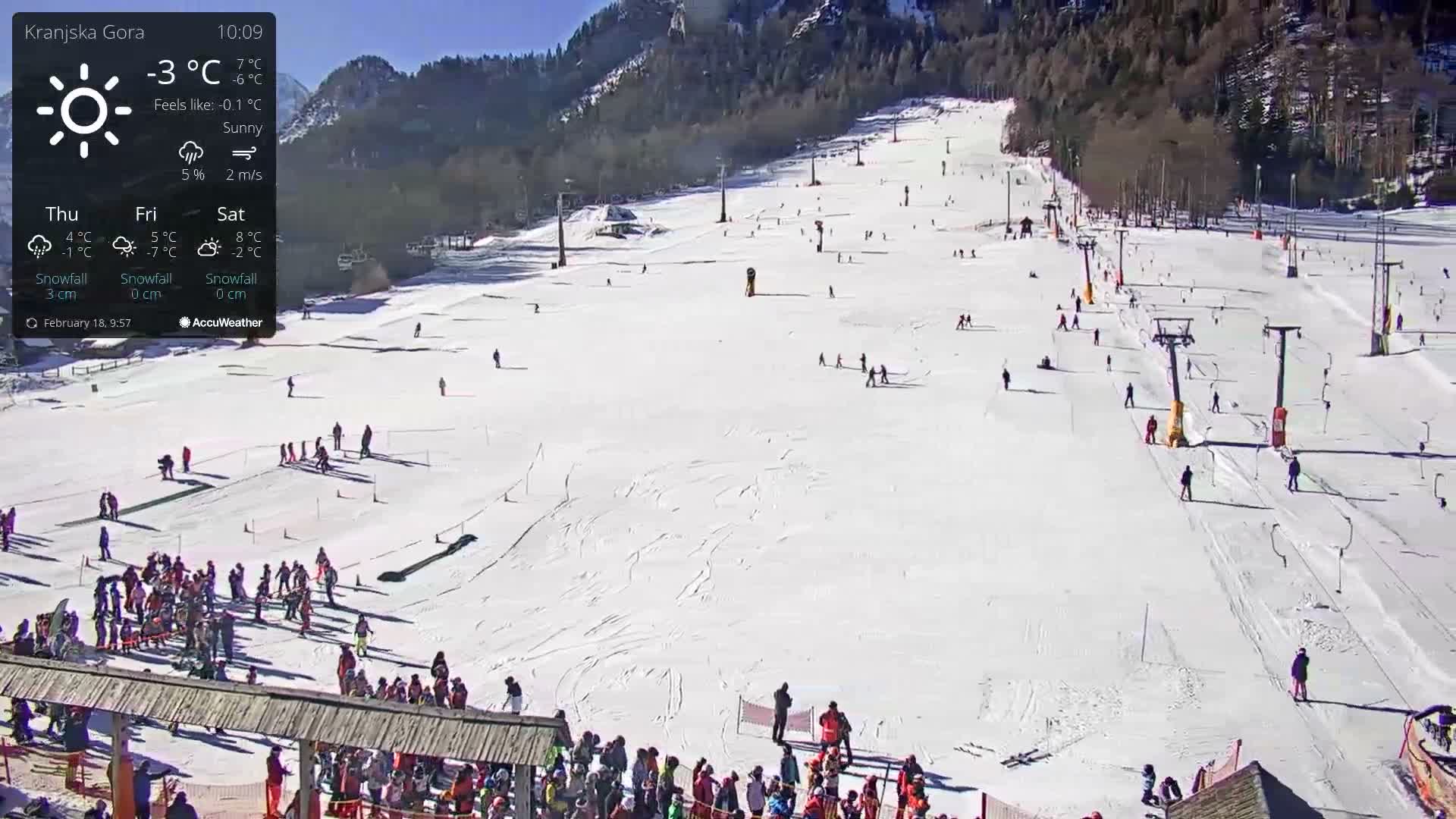 Kranjska Gora Ski Slopes Live Cam - Jesenice, Gorenjska (Upper Carniola), Slovenia