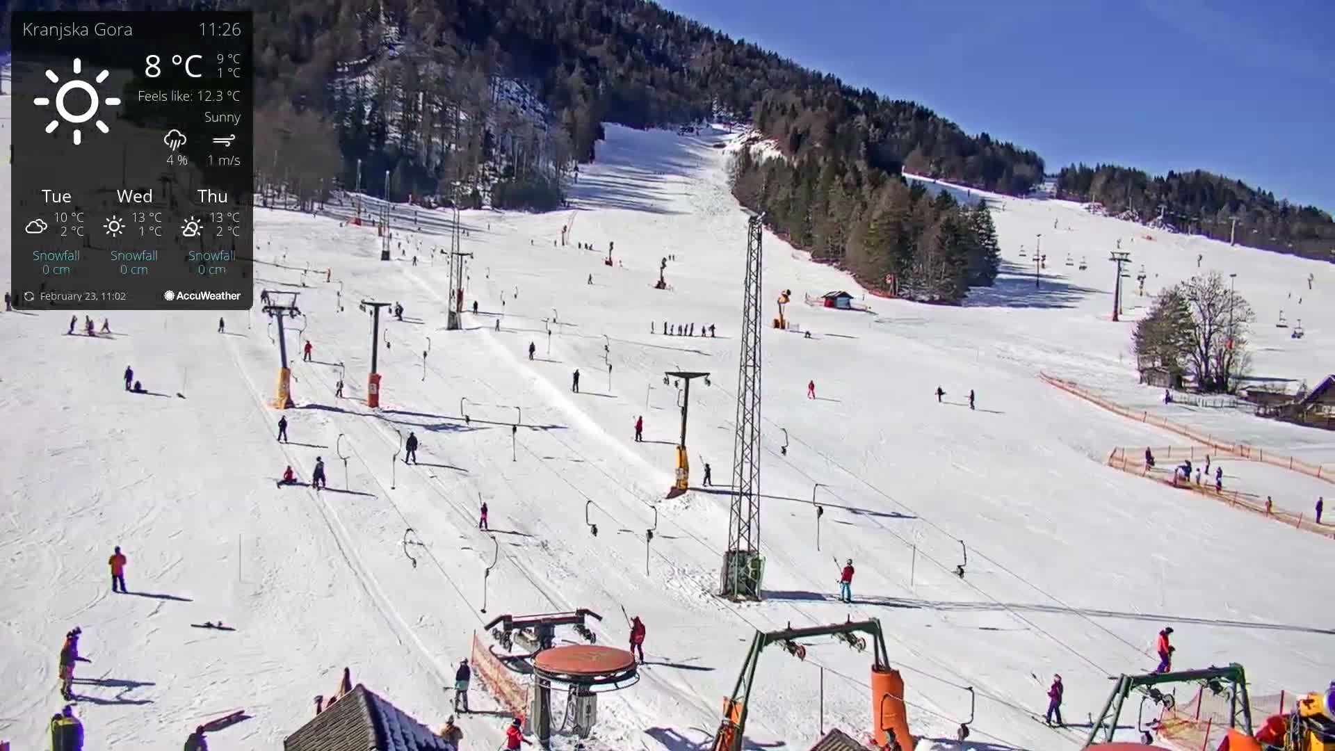 Kranjska Gora Ski Slopes Live Cam - Jesenice, Gorenjska (Upper Carniola), Slovenia