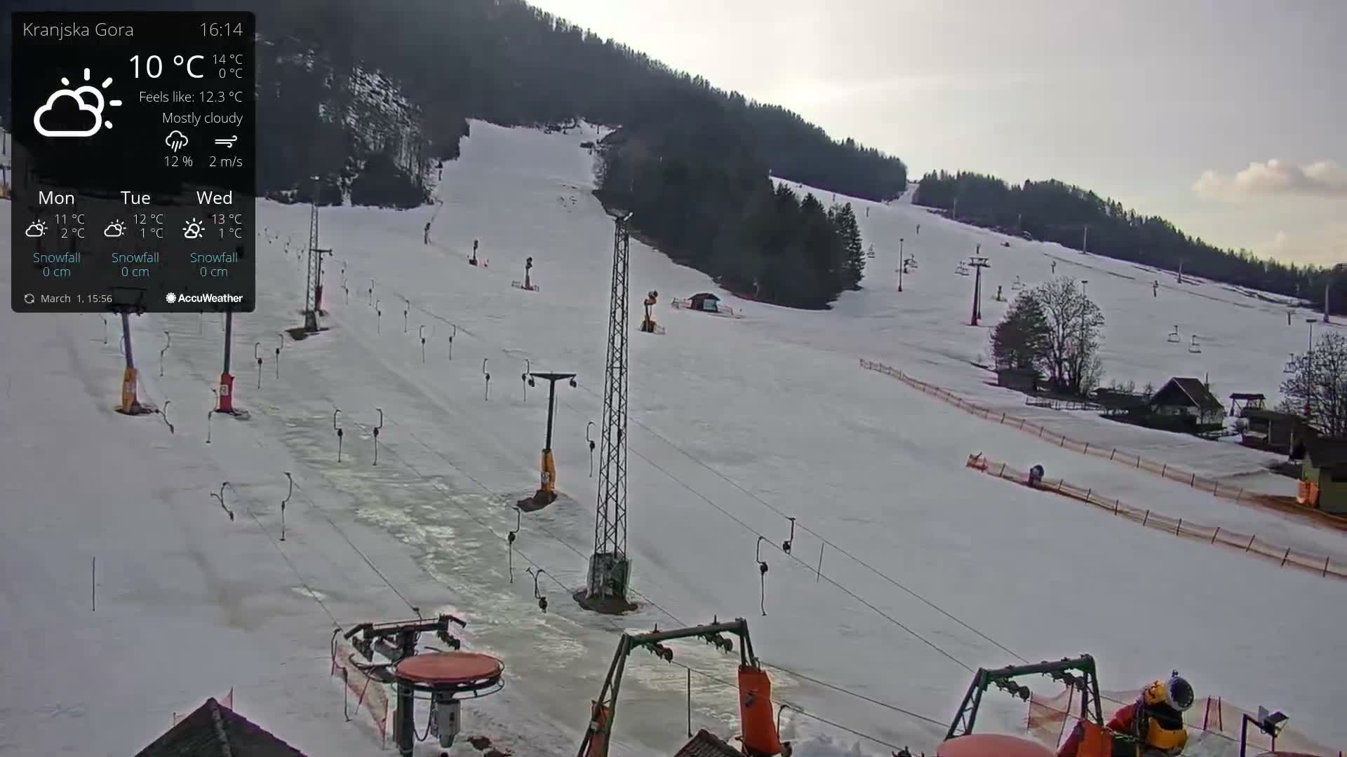 Kranjska Gora Ski Slopes Live Cam - Jesenice, Gorenjska (Upper Carniola), Slovenia