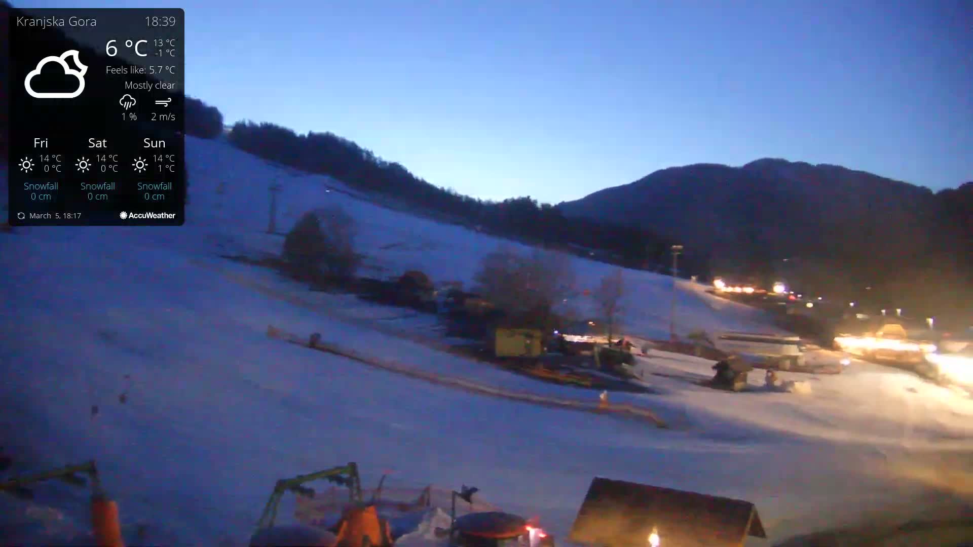 Kranjska Gora Ski Slopes Live Cam - Jesenice, Gorenjska (Upper Carniola), Slovenia