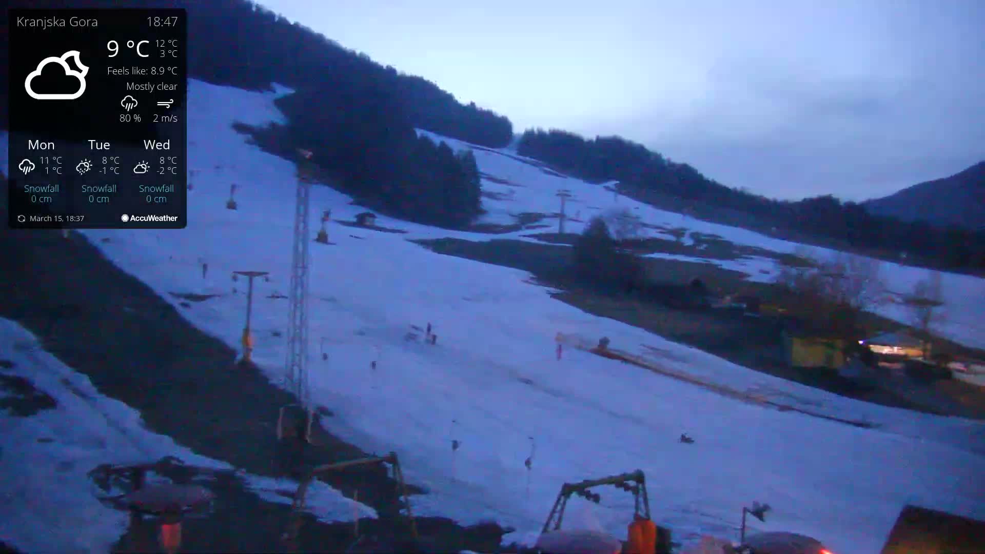 Kranjska Gora Ski Slopes Live Cam - Jesenice, Gorenjska (Upper Carniola), Slovenia