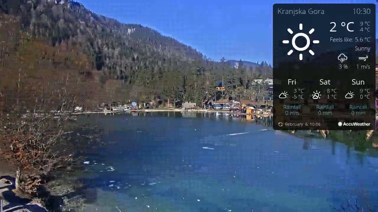 Kranjska Gora, Jezero Jasna Lake Live Cam - Jesenice, Gorenjska (Upper Carniola), Slovenia