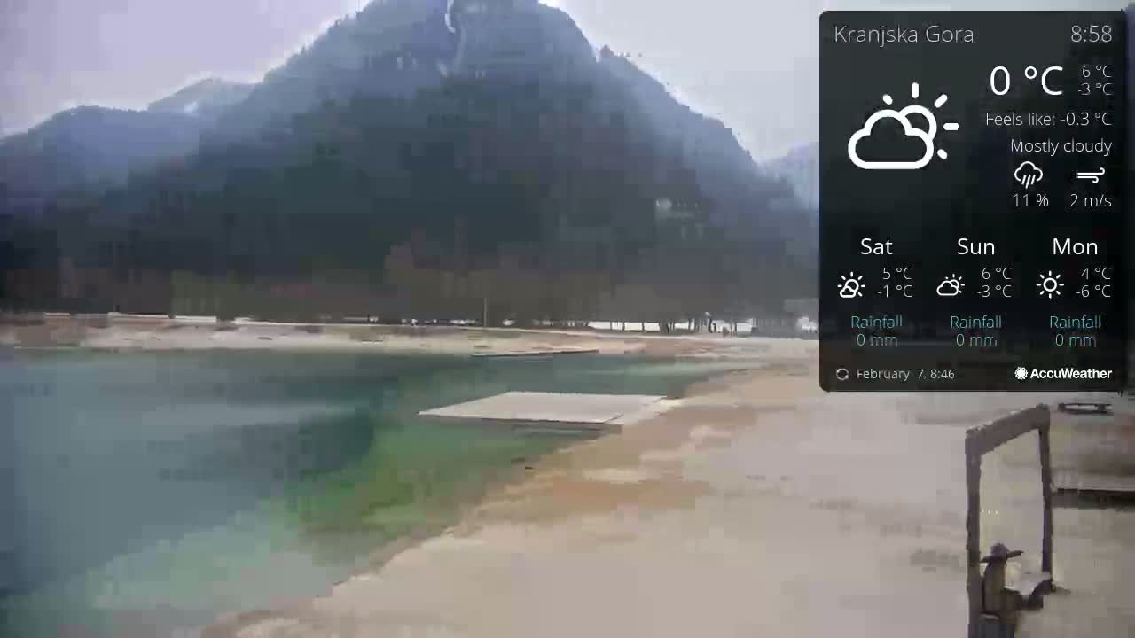 Kranjska Gora, Jezero Jasna Lake Live Cam - Jesenice, Gorenjska (Upper Carniola), Slovenia