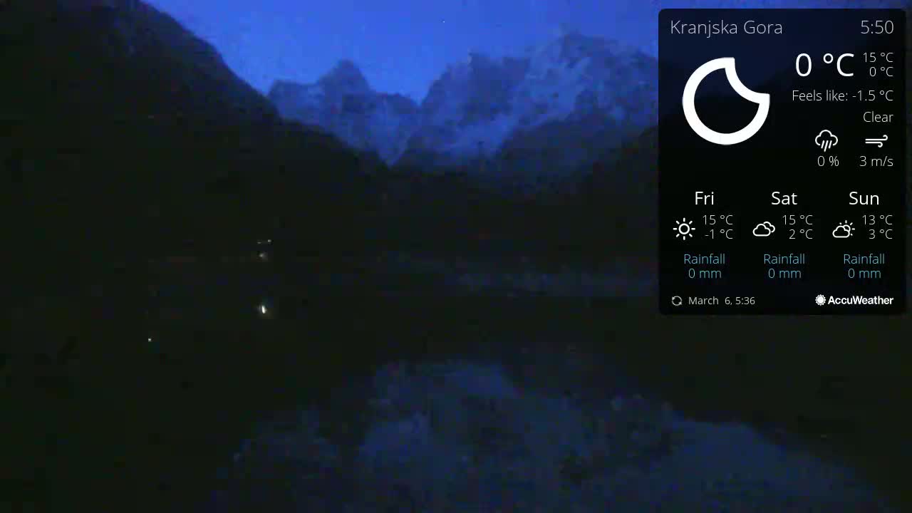 A dark, nighttime view of mountains under a clear sky.