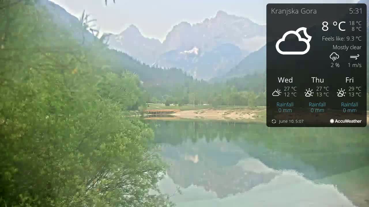 Kranjska Gora, Jezero Jasna Lake Live Cam - Jesenice, Gorenjska (Upper Carniola), Slovenia