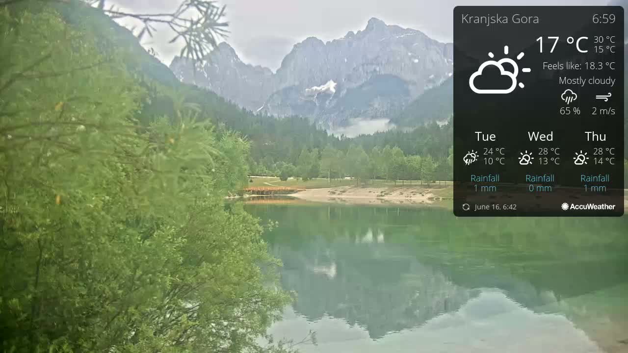 Kranjska Gora, Jezero Jasna Lake Live Cam - Jesenice, Gorenjska (Upper Carniola), Slovenia