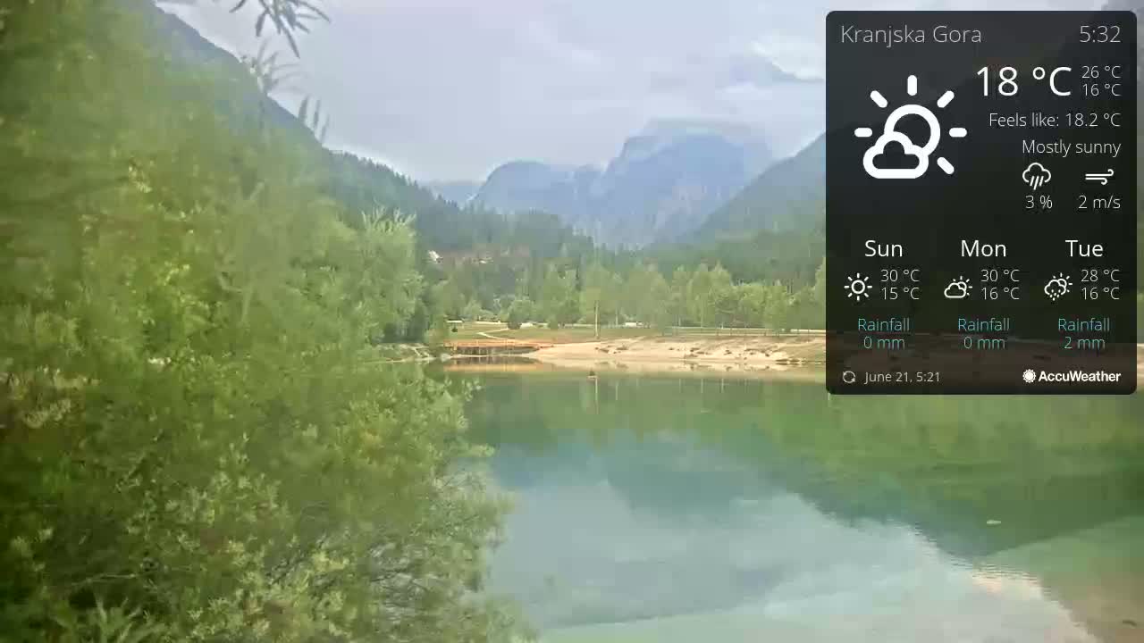 Kranjska Gora, Jezero Jasna Lake Live Cam - Jesenice, Gorenjska (Upper Carniola), Slovenia