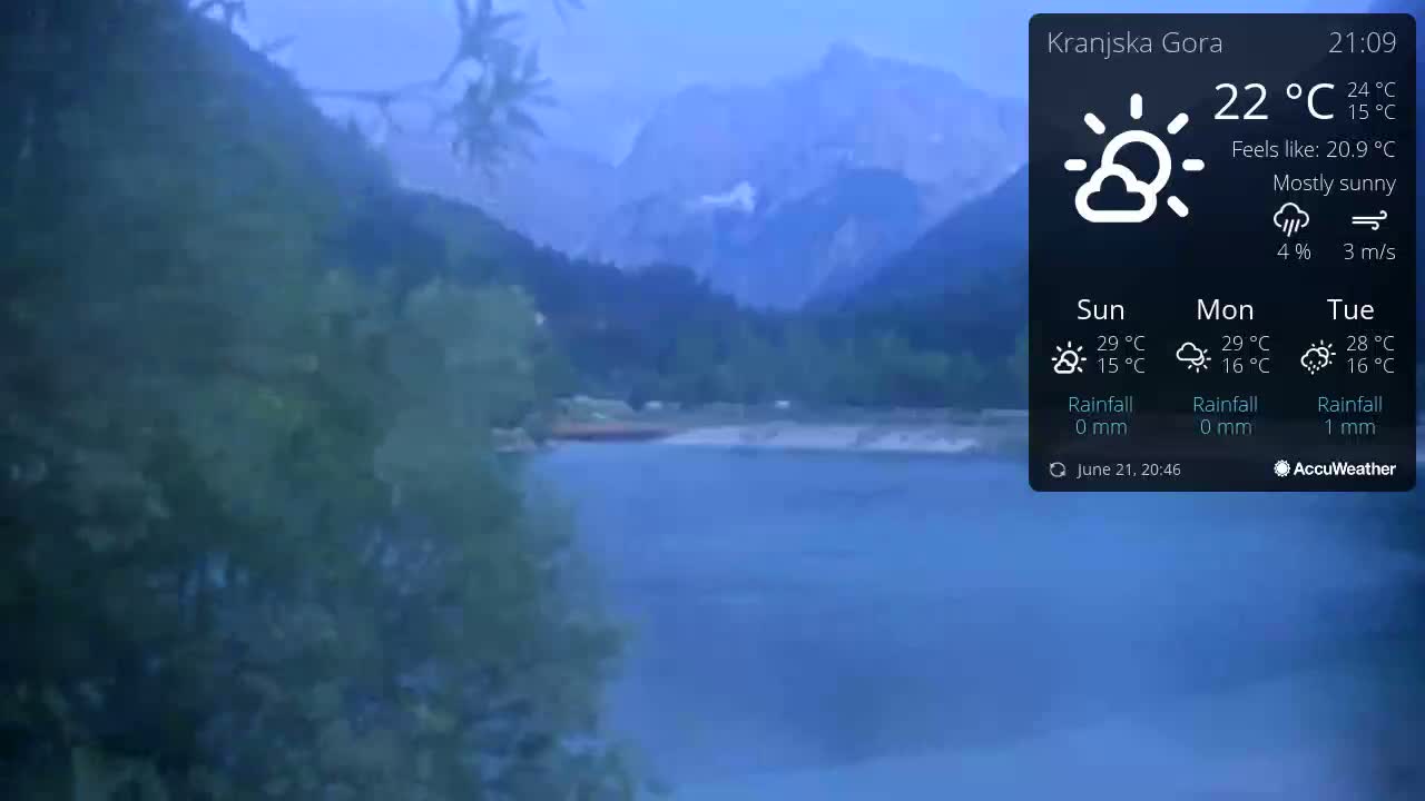Kranjska Gora, Jezero Jasna Lake Live Cam - Jesenice, Gorenjska (Upper Carniola), Slovenia