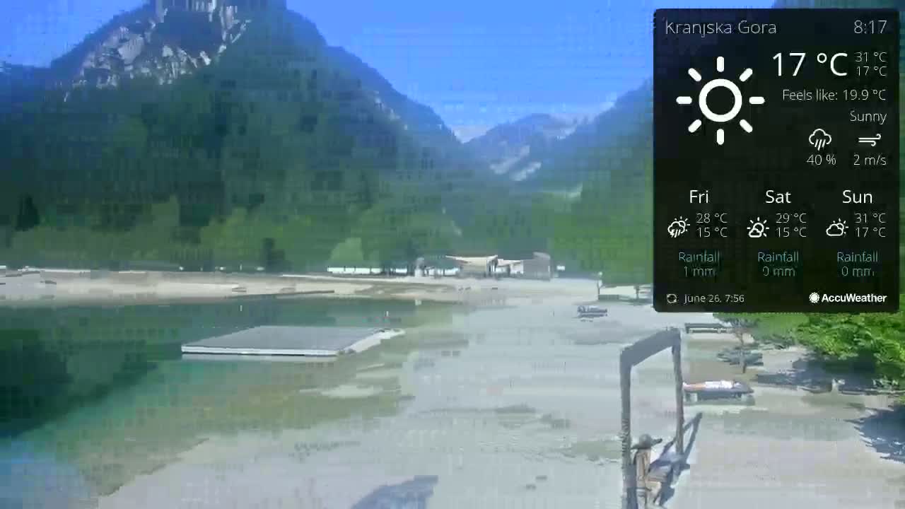 Kranjska Gora, Jezero Jasna Lake Live Cam - Jesenice, Gorenjska (Upper Carniola), Slovenia