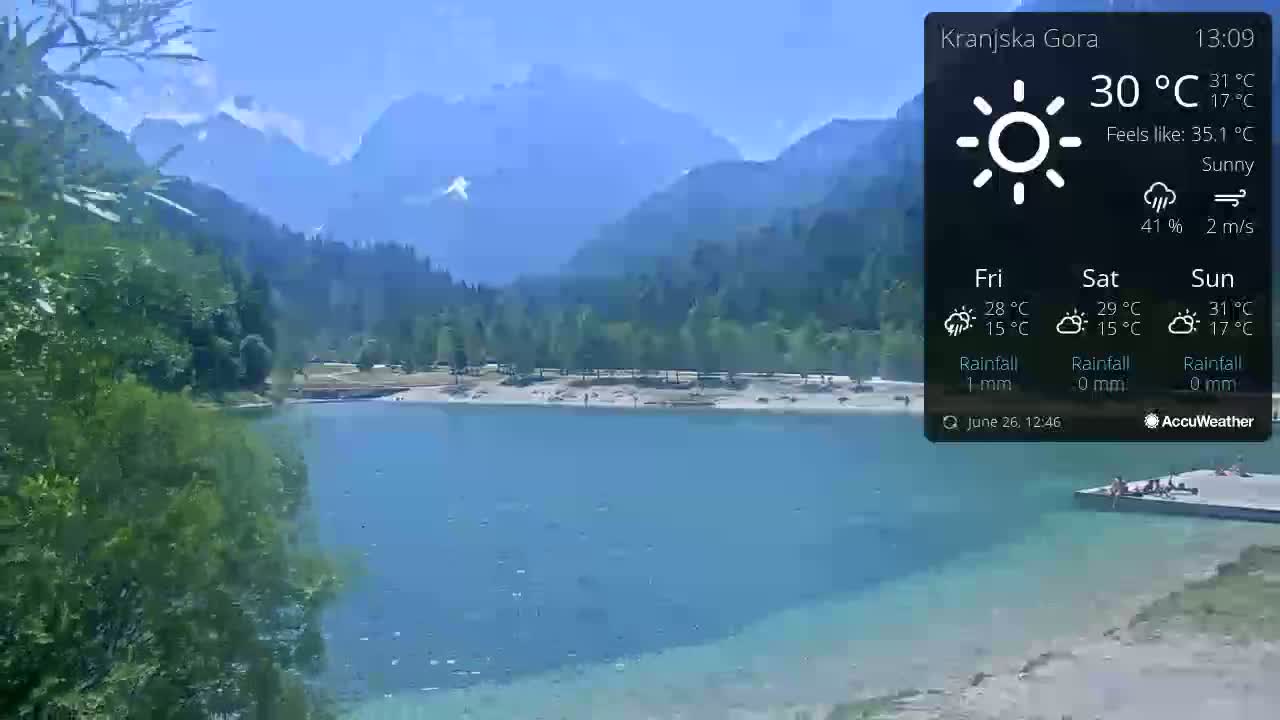 Kranjska Gora, Jezero Jasna Lake Live Cam - Jesenice, Gorenjska (Upper Carniola), Slovenia