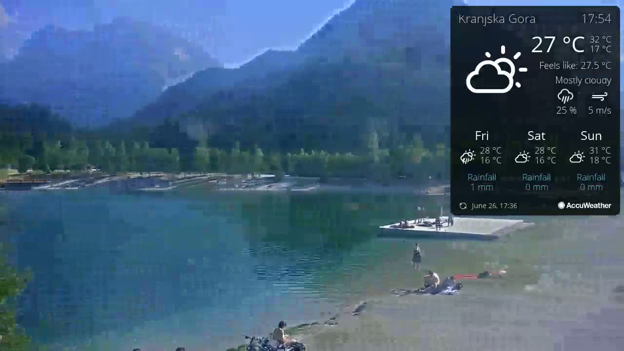 Kranjska Gora, Jezero Jasna Lake Live Cam - Jesenice, Gorenjska (Upper Carniola), Slovenia